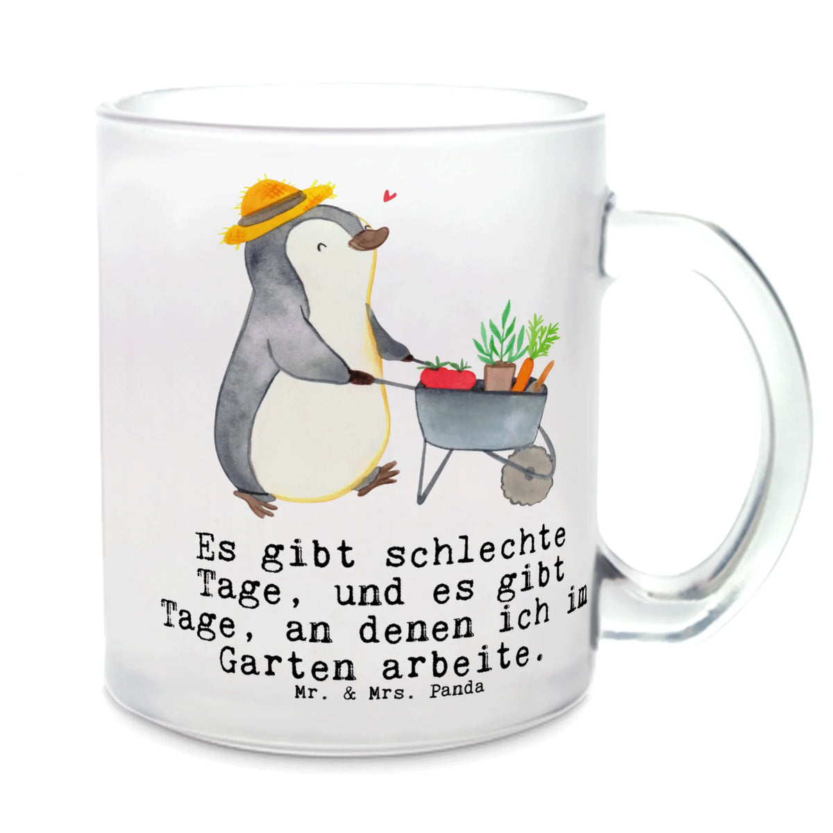 Teetasse Pinguin Gartenarbeit Tee Tasse, Glasbecher, Kakaotasse, Henkeltasse, getränkeglas, getränkebecher, Teetasse Glas, Teetasse aus Glas, Haferl, Motivtasse, Teeglas, Glas Teebecher, Häferl, glastasse, Trinkglas, Teetasse, Pott, Henkelbecher, Geschenk, Schenken, Sport, Sportart, Hobby, Danke, Dankeschön, Auszeichnung, Gewinn, Sportler, Gärtnern, Gartenarbeit, Urban Gardening, Gartenpflege