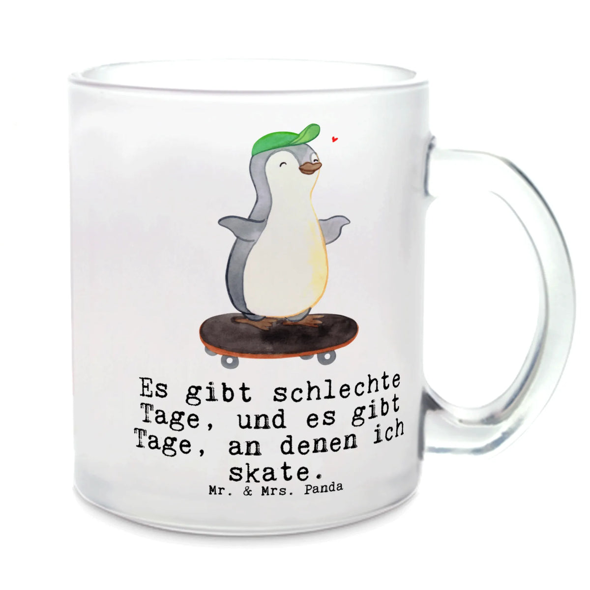 Teetasse Pinguin Skateboarden