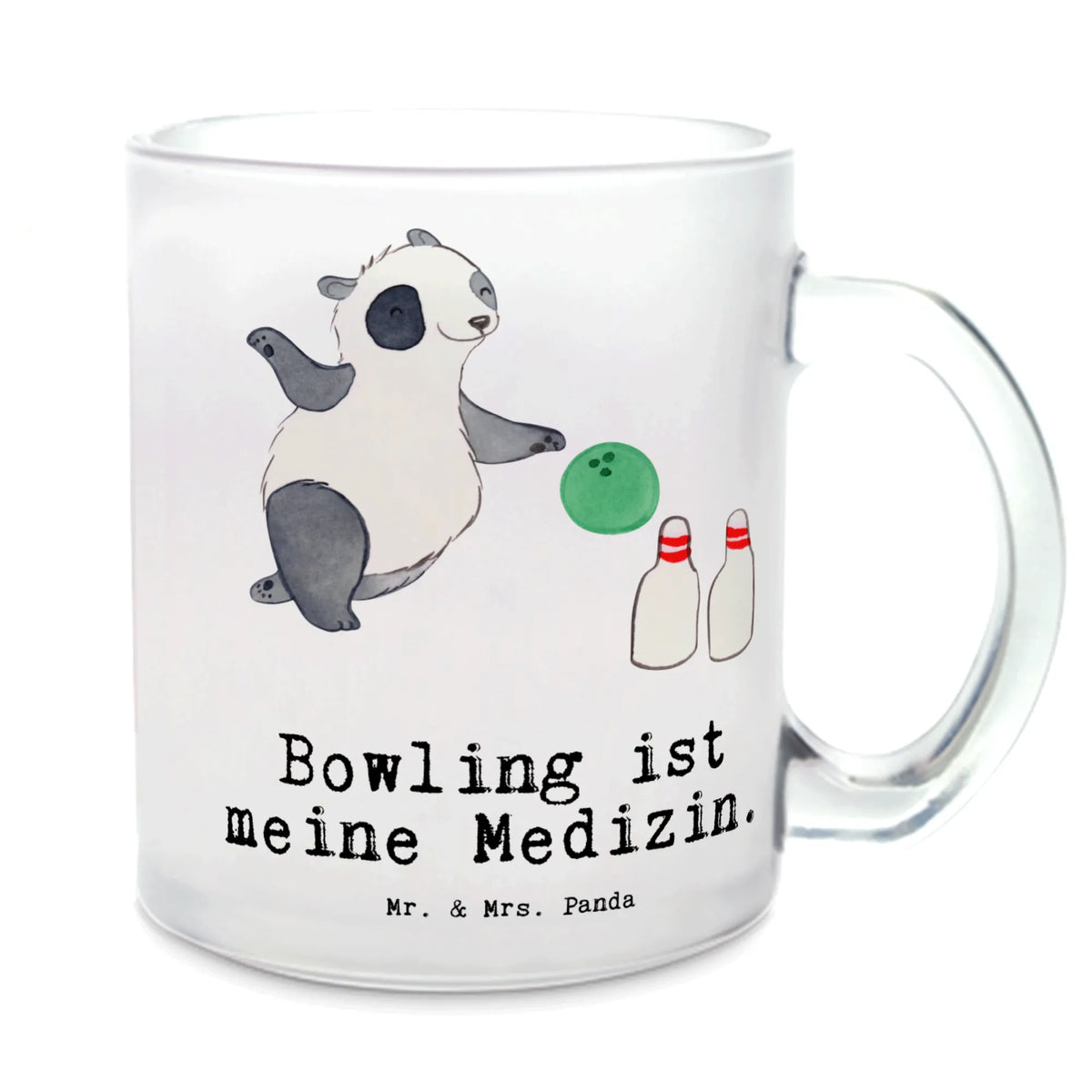 Teetasse Panda Bowling Henkeltasse, Pott, Henkelbecher, Kakaotasse, Teetasse aus Glas, glastasse, Glas Teebecher, Motivtasse, Tee Tasse, getränkeglas, getränkebecher, Glasbecher, Teetasse, Häferl, Teetasse Glas, Haferl, Teeglas, Trinkglas, Geschenk, Schenken, Sport, Sportart, Hobby, Danke, Dankeschön, Auszeichnung, Gewinn, Sportler, Bowling Center, Bowlen gehen, Bowling