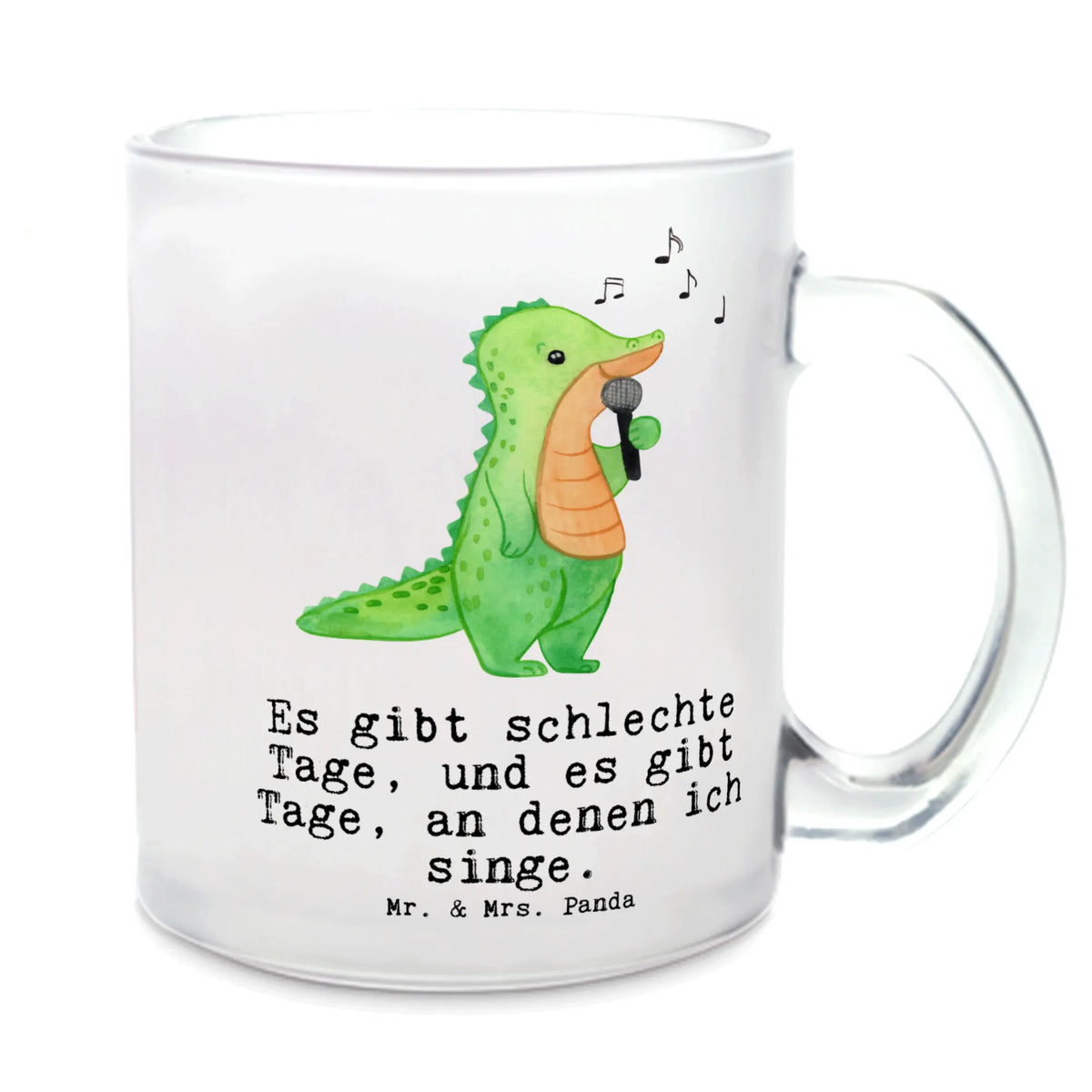 Teetasse Krokodil Singen Glas Teebecher, getränkeglas, Henkeltasse, Trinkglas, Teetasse, Glasbecher, Henkelbecher, Motivtasse, getränkebecher, Kakaotasse, Teetasse aus Glas, Teeglas, glastasse, Häferl, Teetasse Glas, Tee Tasse, Pott, Haferl, Geschenk, Schenken, Sport, Sportart, Hobby, Danke, Dankeschön, Auszeichnung, Gewinn, Sportler, Band, Gesang, Hobbysänger, Singen, Live Auftritt