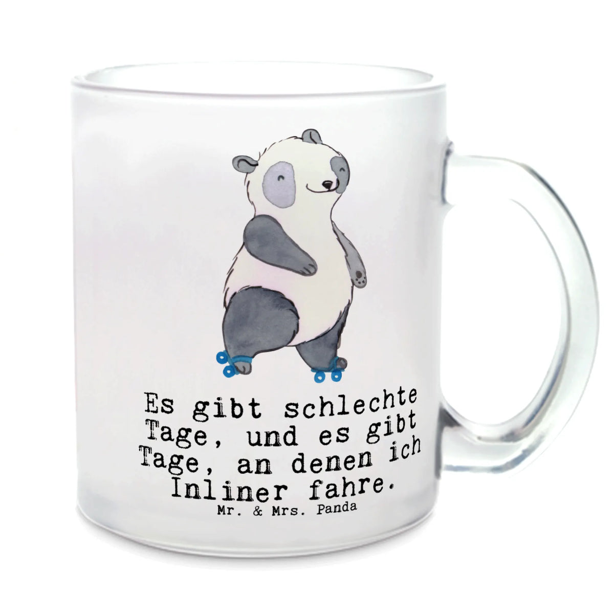 Teetasse Panda Inliner fahren
