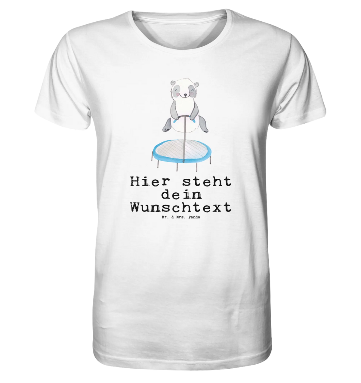 Personalisiertes Shirt Herren Panda Trampolin springen Tshirt, Shirt, T-Shirt, T-Shirt mit Spruch, Hobby, Auszeichnung, Sportart, Gewinn, Danke, Dankeschön, Sportler, Sport, Schenken, Geschenk, Trampolin Springen, Fitnessstudio, Trampolin Turnen