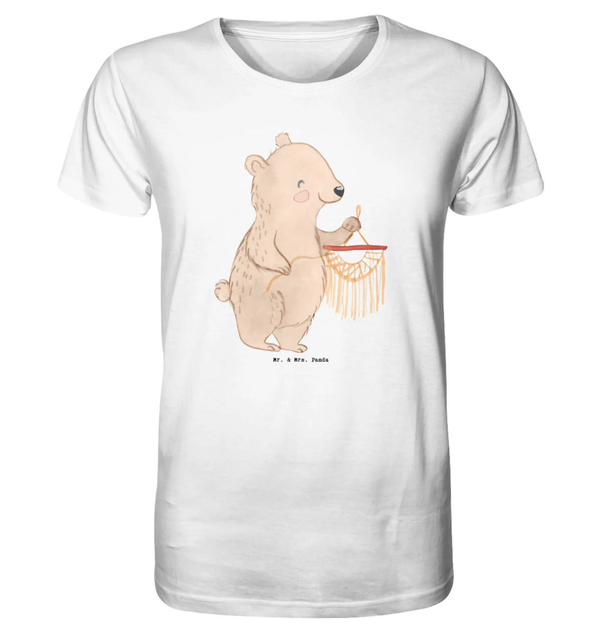 Men's Shirt bear macrame Gift, athlete, profit, giving, award, thank you, crafts, Macrame, crafts with macrame