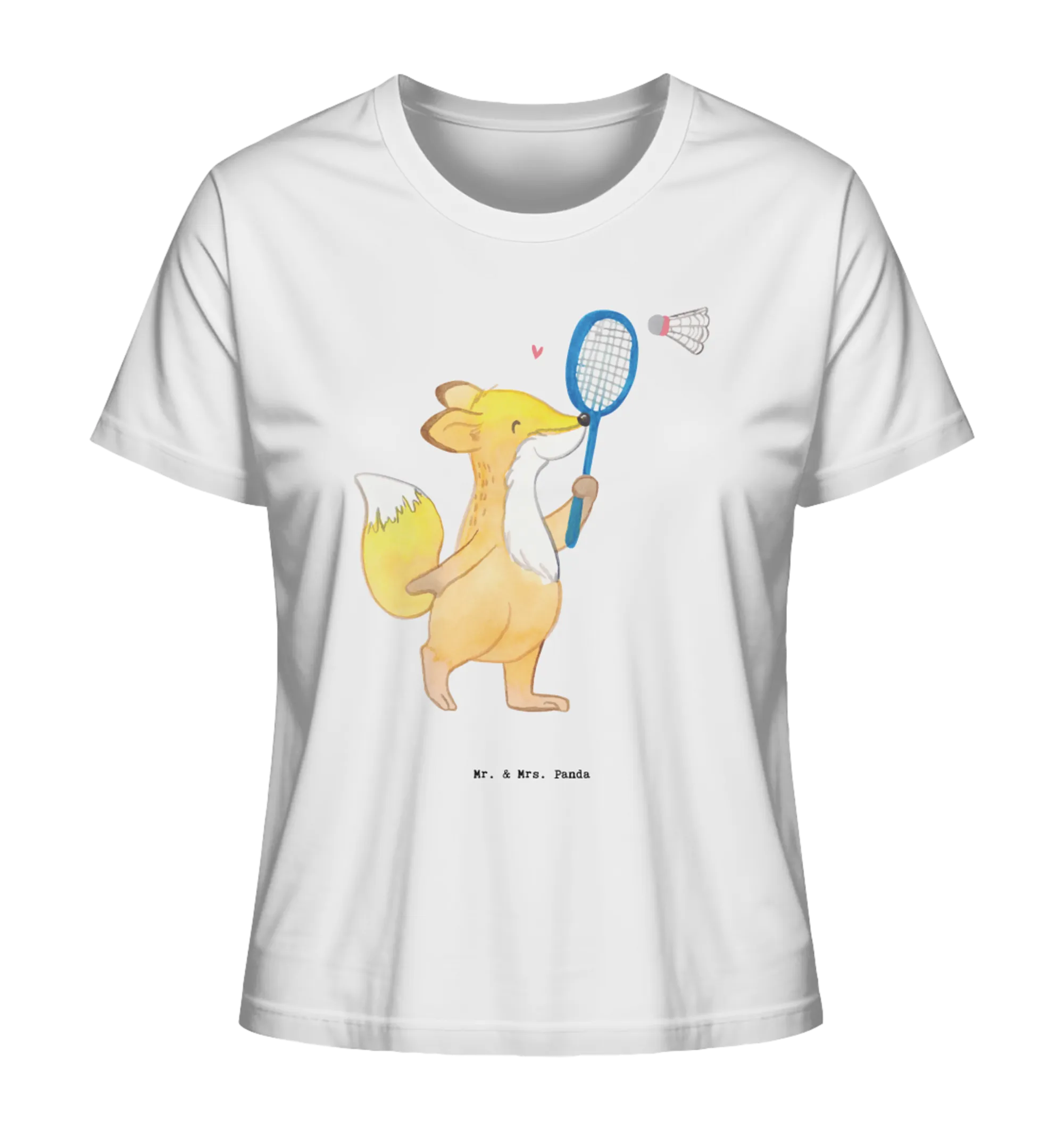 Women's Shirt Fox play badminton award, thank you, Gift, athlete, giving, profit, Play shuttlecock