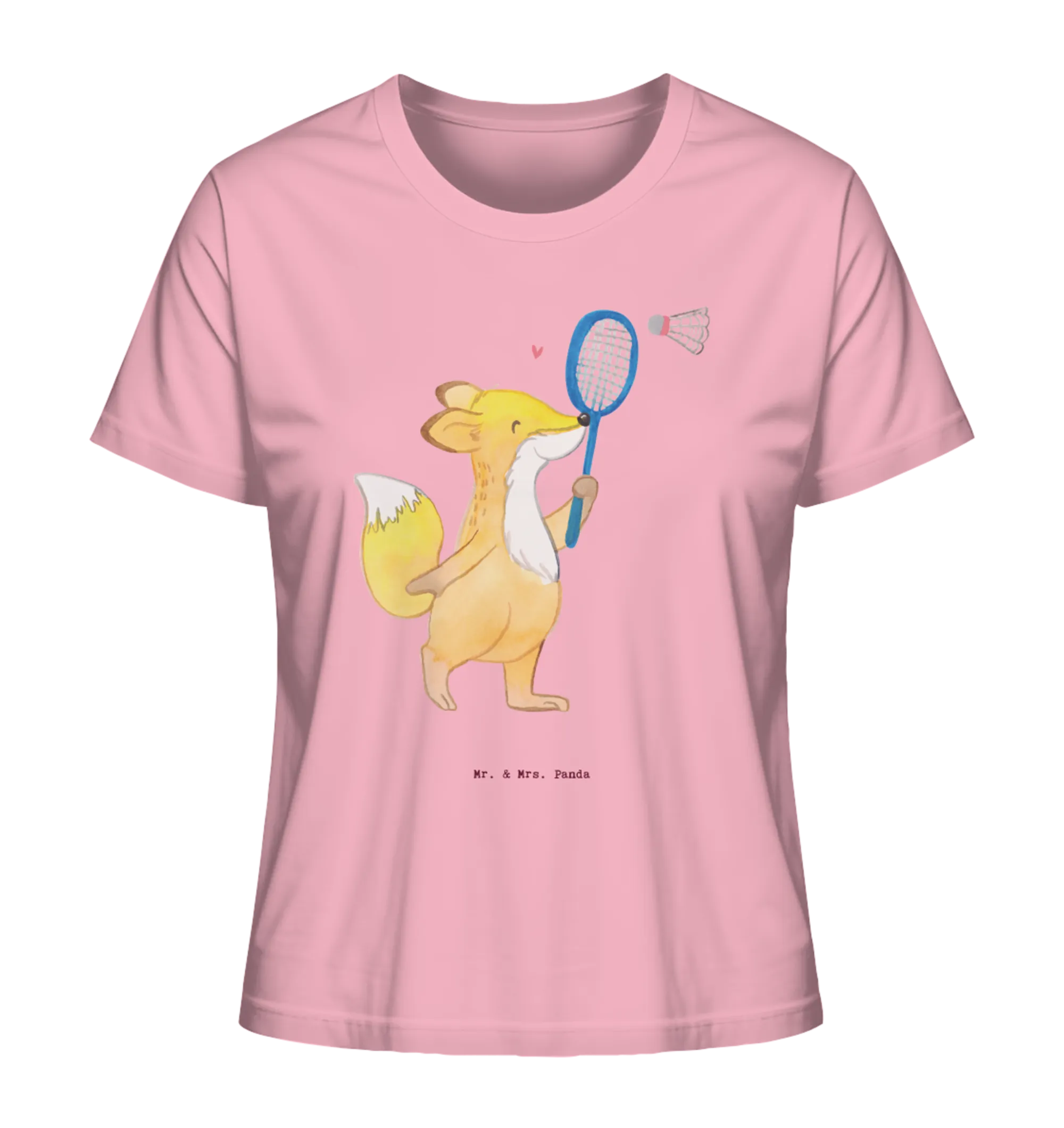 Women's Shirt Fox play badminton award, thank you, Gift, athlete, giving, profit, Play shuttlecock