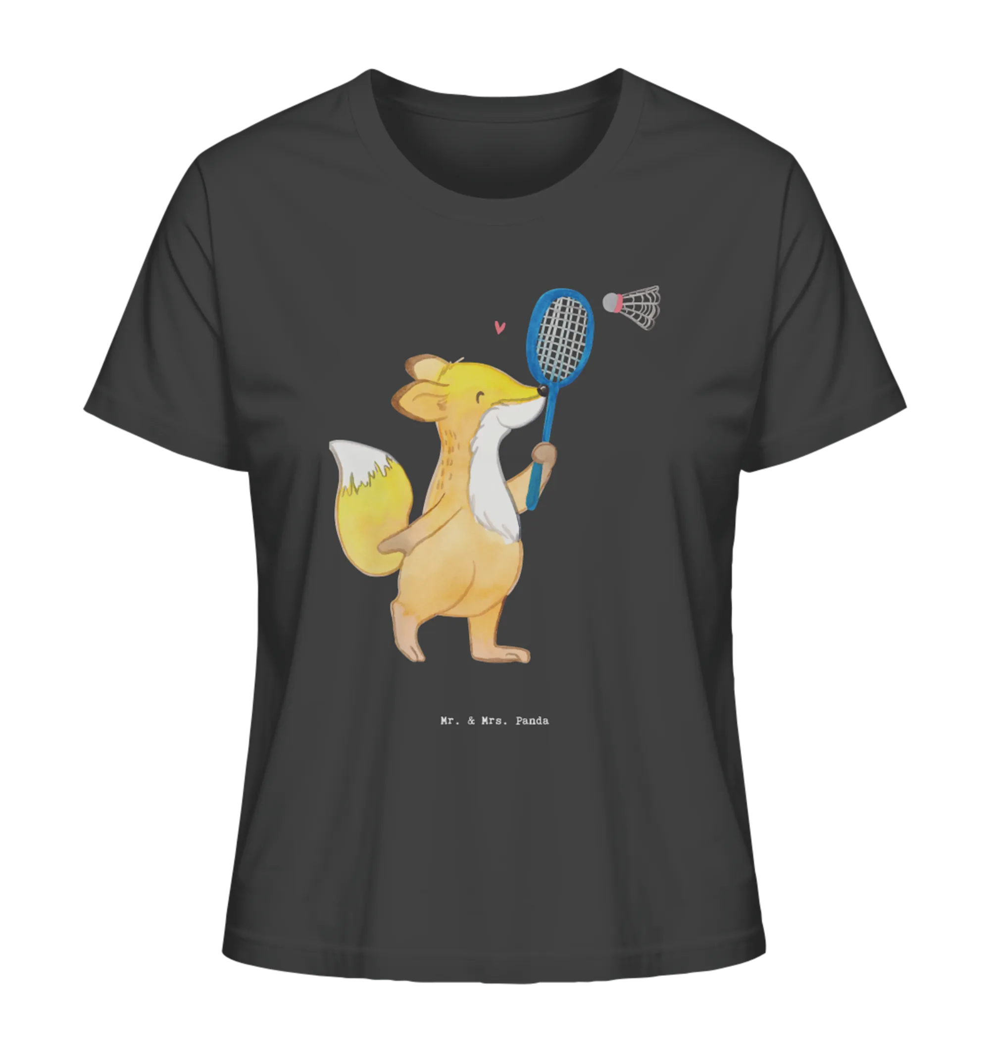 Women's Shirt Fox play badminton award, thank you, Gift, athlete, giving, profit, Play shuttlecock