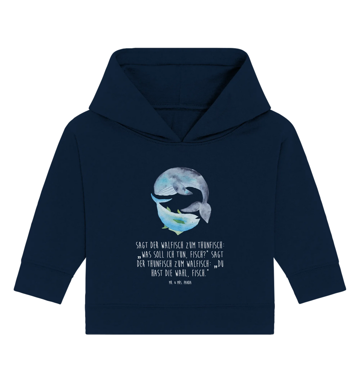 Organic Baby Hoodie Walfisch Thunfisch Baby Kapuzensweatshirt, Baby Kapuzenshirt, Baby Hoodie, Tiermotive, Lustige Sprüche, Tiere, Gute Laune, Witz, Wal, Flachwitz Geschenk, Wortwitz Lustig, Spruch Des Tages, Tunfisch, Flachwitz, Wahl, Spruch Lustig