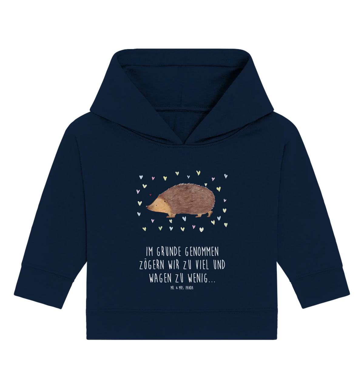 Organic Baby Hoodie Igel Herzen Baby Hoodie, Baby Kapuzensweatshirt, Baby Kapuzenshirt, Tiermotive, Lustige Sprüche, Tiere, Gute Laune, Liebe, Herzen, Igel, Leben, Kuss, Vertrauen, Herz