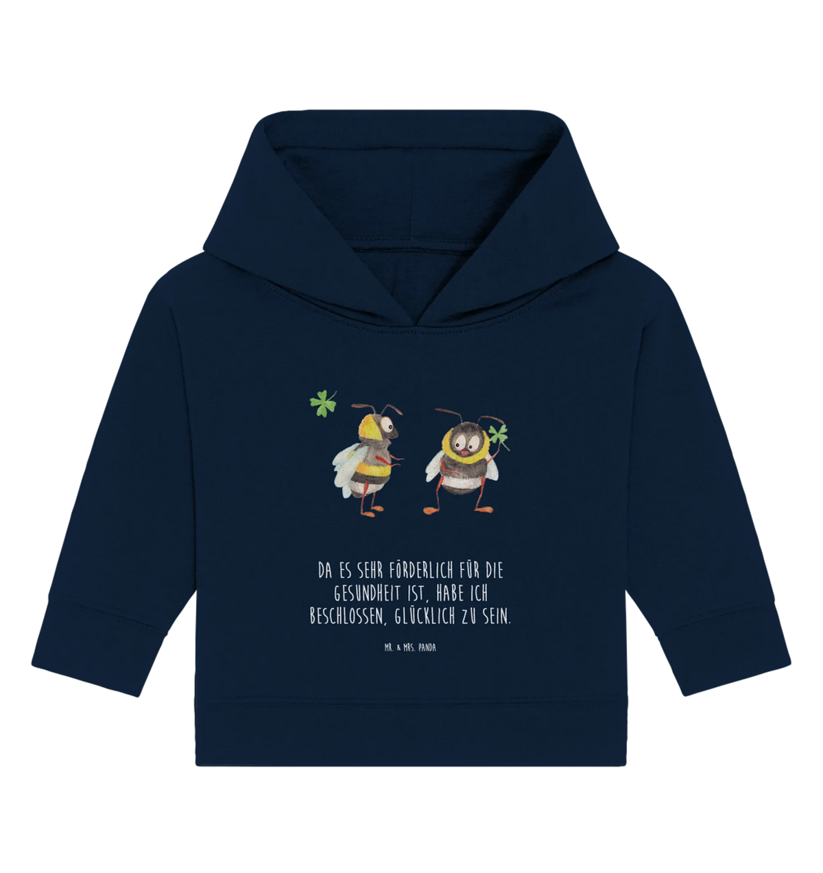 Organic Baby Hoodie Hummeln Kleeblatt Baby Kapuzenshirt, Baby Hoodie, Baby Kapuzensweatshirt, Tiermotive, Lustige Sprüche, Tiere, Gute Laune, Biene, glücklich sein, Spruch Positiv, Biene Deko, glücklich Werden, Spruch Fröhlich, Hummel, Spruch schön