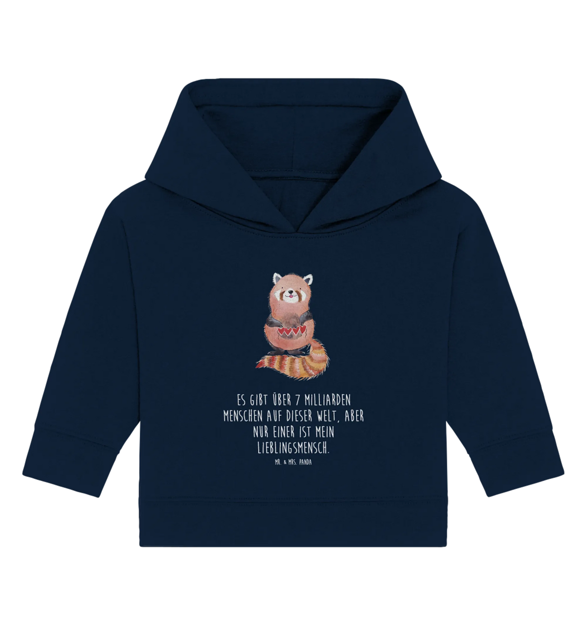 Organic Baby Hoodie Roter Panda Baby Hoodie, Baby Kapuzenshirt, Baby Kapuzensweatshirt, Tiermotive, Gute Laune, Lustige Sprüche, Tiere, Liebe, Herz, Liebling, Lieblingsmensch, Rot, Panda