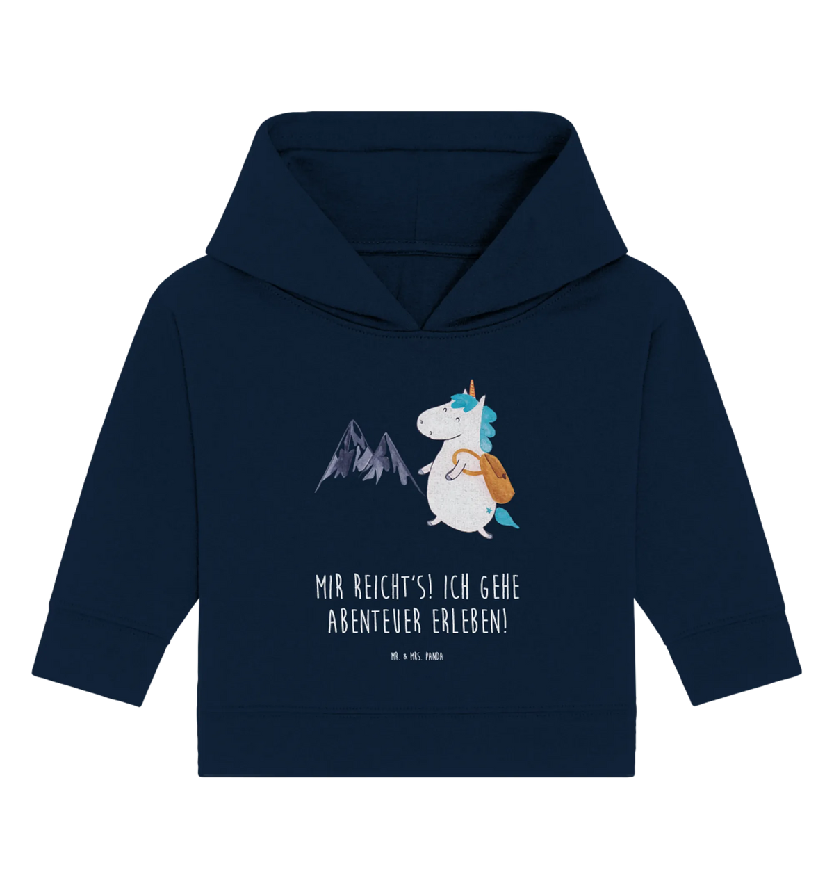 Organic Baby Hoodie Einhorn Bergsteiger Baby Kapuzensweatshirt, Baby Hoodie, Baby Kapuzenshirt, Unicorn, Einhörner, Einhorn, Einhorn Deko, Bergsteiger, Entdecker, Abenteuer, Weltreise, Weltenbummler, Abenteurer, Reisen, Berge, Urlaub