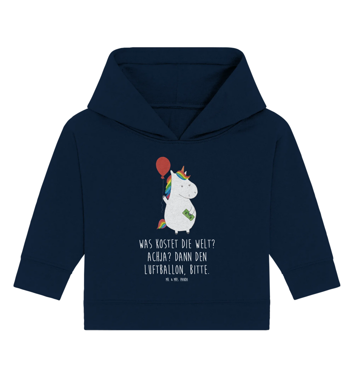Organic Baby Hoodie unicorn balloon joy, lifelong, gift, saying, girlfriend, money, fun, balloon