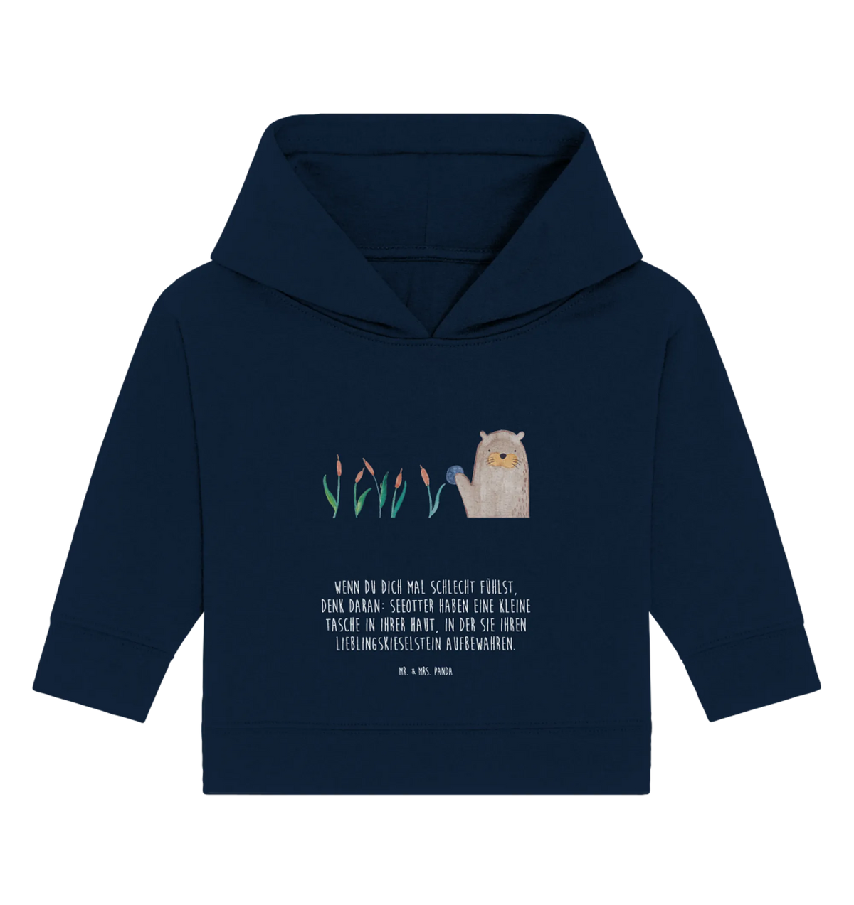 Organic Baby Hoodie Otter Stein Baby Hoodie, Baby Kapuzensweatshirt, Baby Kapuzenshirt, Otter, Seeotter, Fischotter, Otter Seeotter See Otter