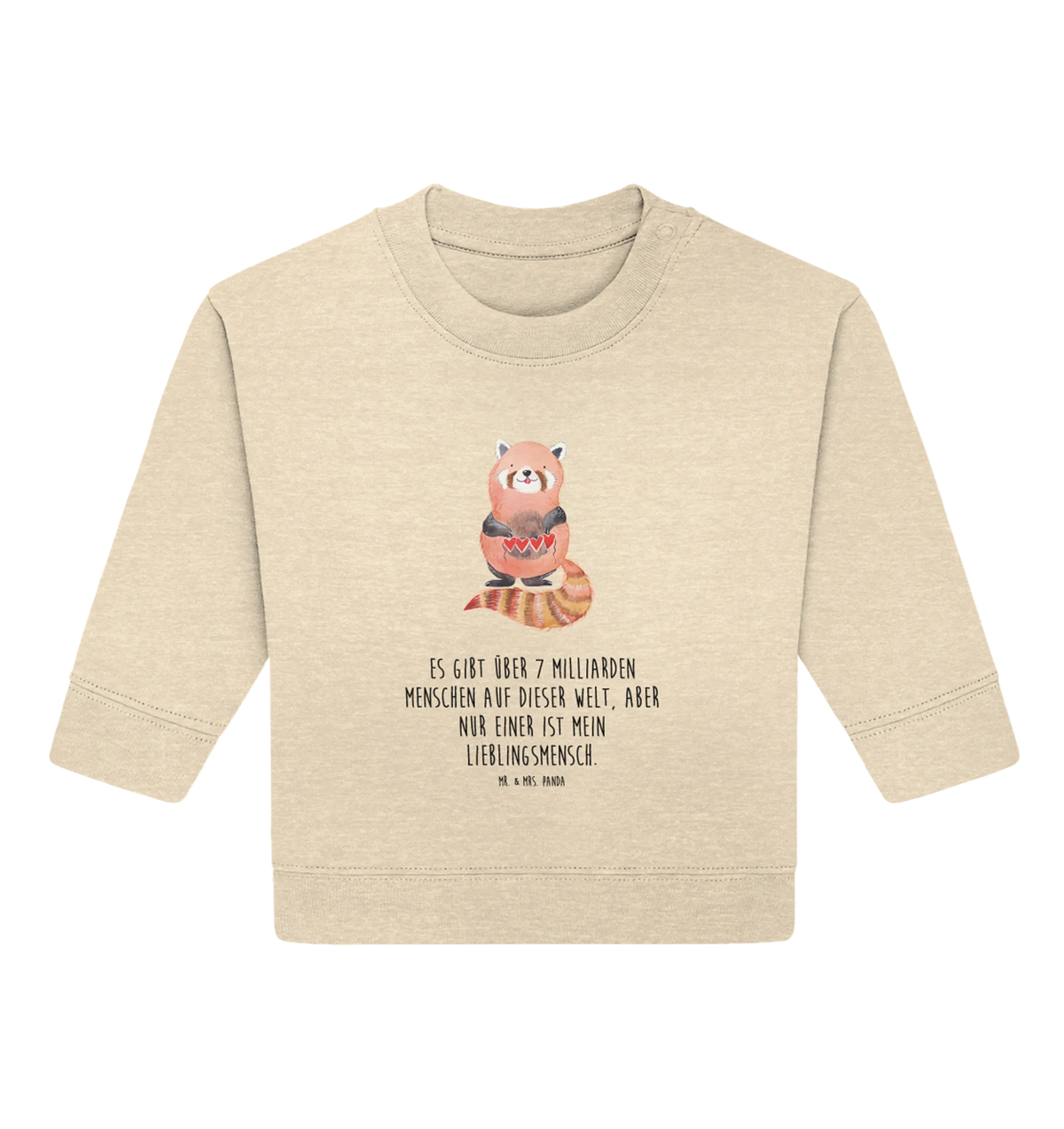 Organic Baby Pullover Roter Panda Baby Bullover, Tiermotive, Gute Laune, Tiere, Lustige Sprüche, Liebling, Liebe, Panda, Rot, Lieblingsmensch, Herz