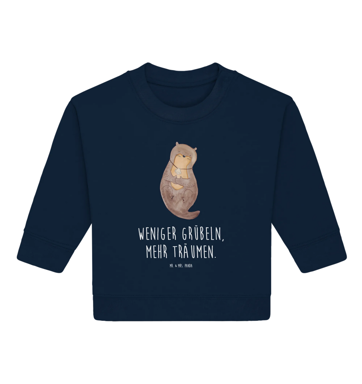 Organic Baby Pullover Otter Muschel Baby Bullover, Otter, Fischotter, Seeotter, Büro, Grübeln, Tagträumen, Motivation, Otterliebe, Träumen