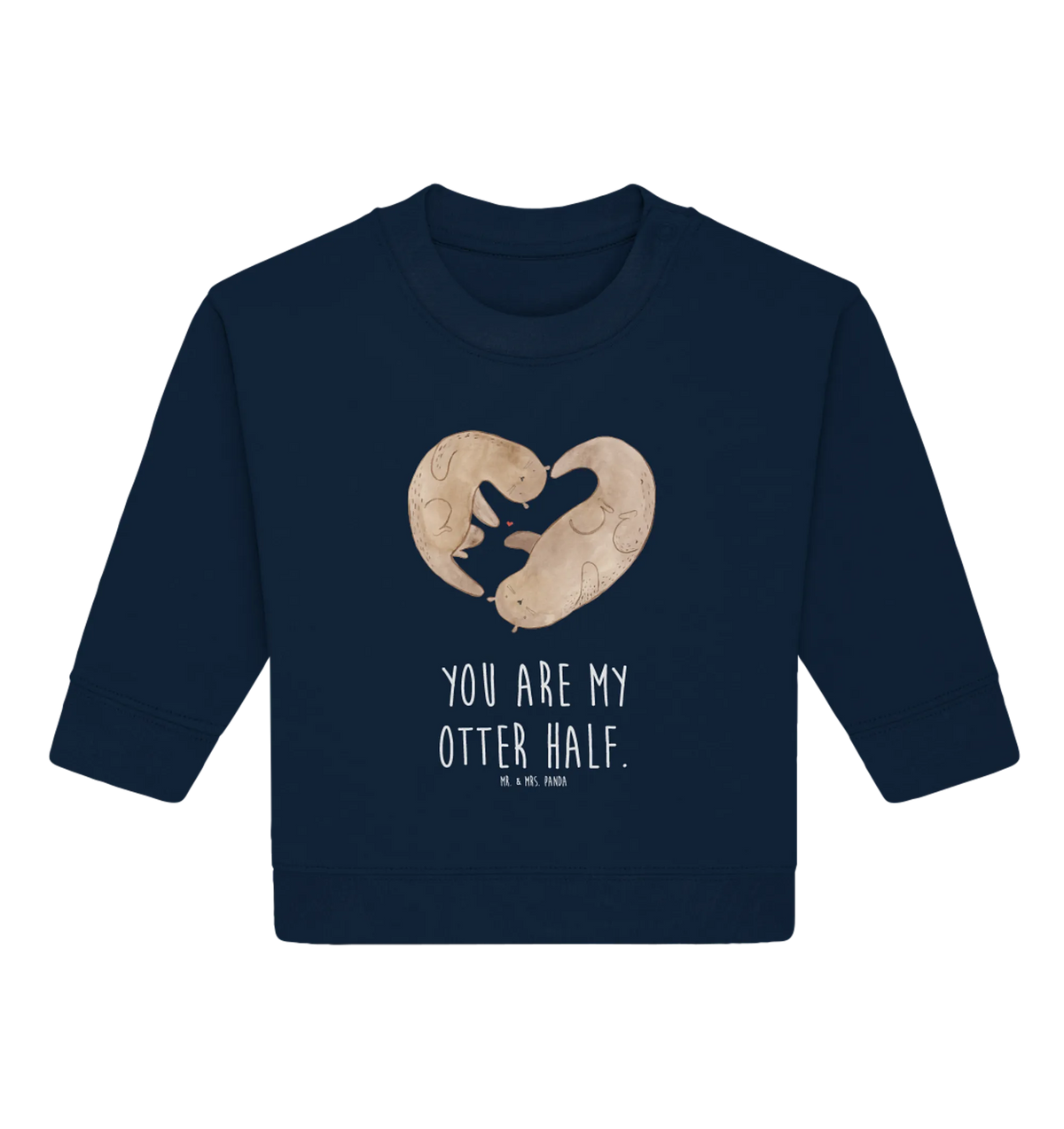 Organic Baby Pullover Otter Herz Baby Bullover, Otter, Fischotter, Seeotter, Herz, Gemeinsames Leben, Love You, Jahrestag, Liebesbeweis, Verlobung, Bessere Hälfte, Liebe, Liebesgeschenk, Hochzeitstag