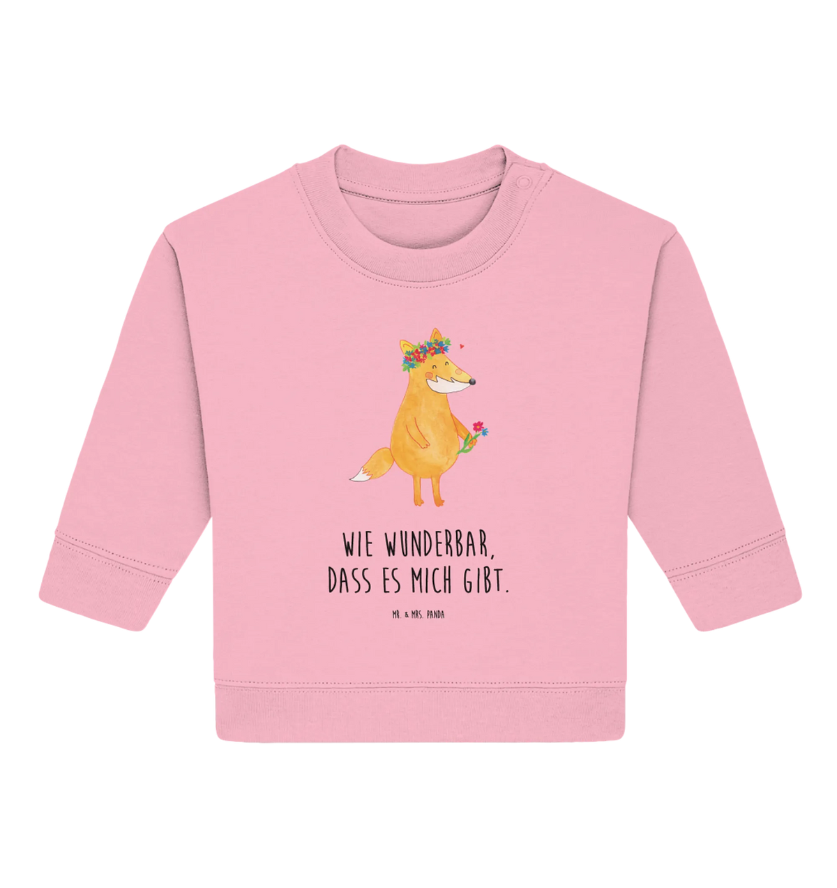 Organic Baby Pullover Fuchs Blumen Baby Bullover, Fuchs, Freude, Blume, Blumen, Fuchsmädchen, Füchse, Mich, Blumenmädchen, Liebe, Selbstliebe, Liebesbeweis, Ich, Freundinnen, Fox, Freundin, Motivation