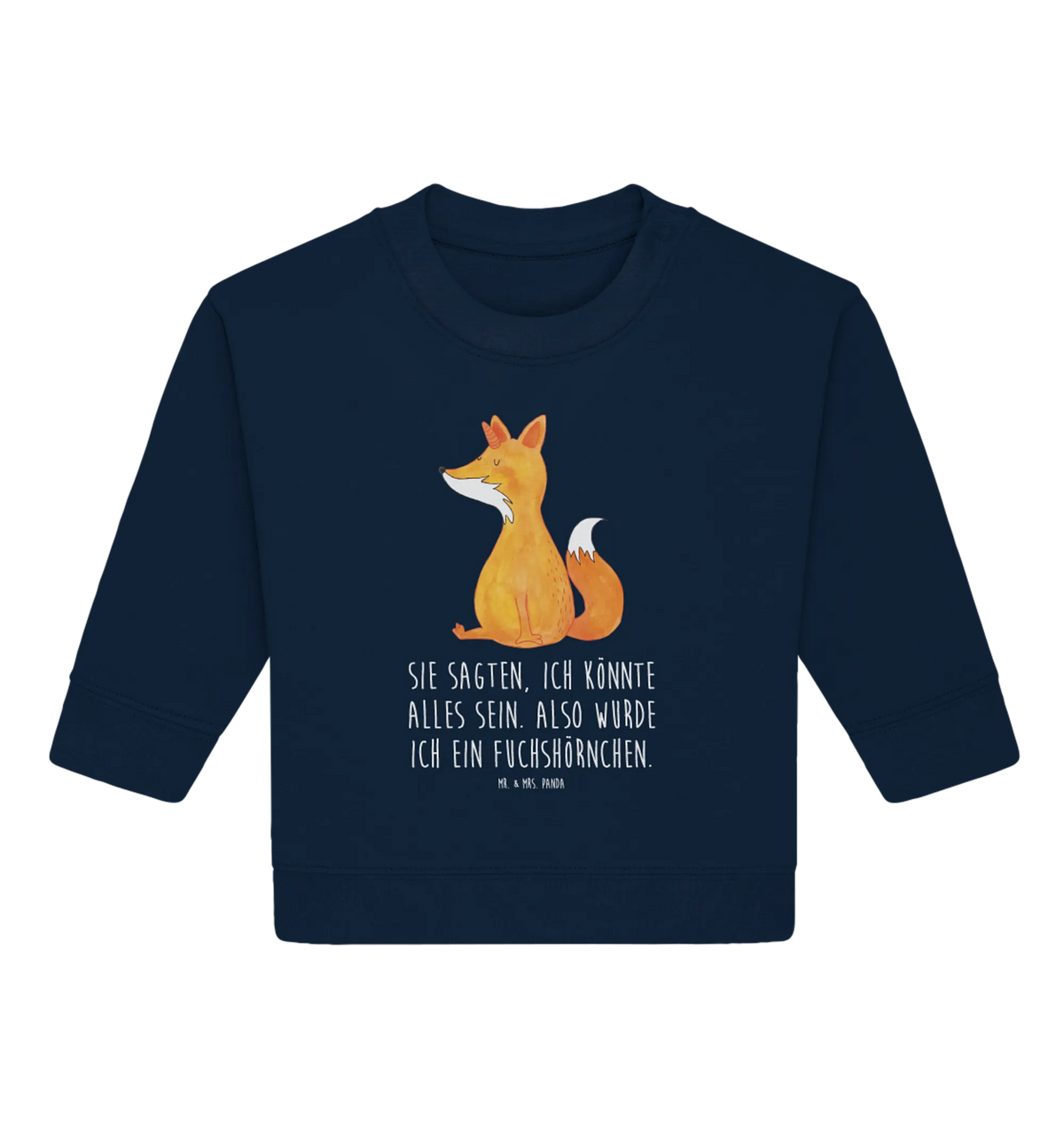 Organic Baby Pullover unicorn Wish foxes, fox horns