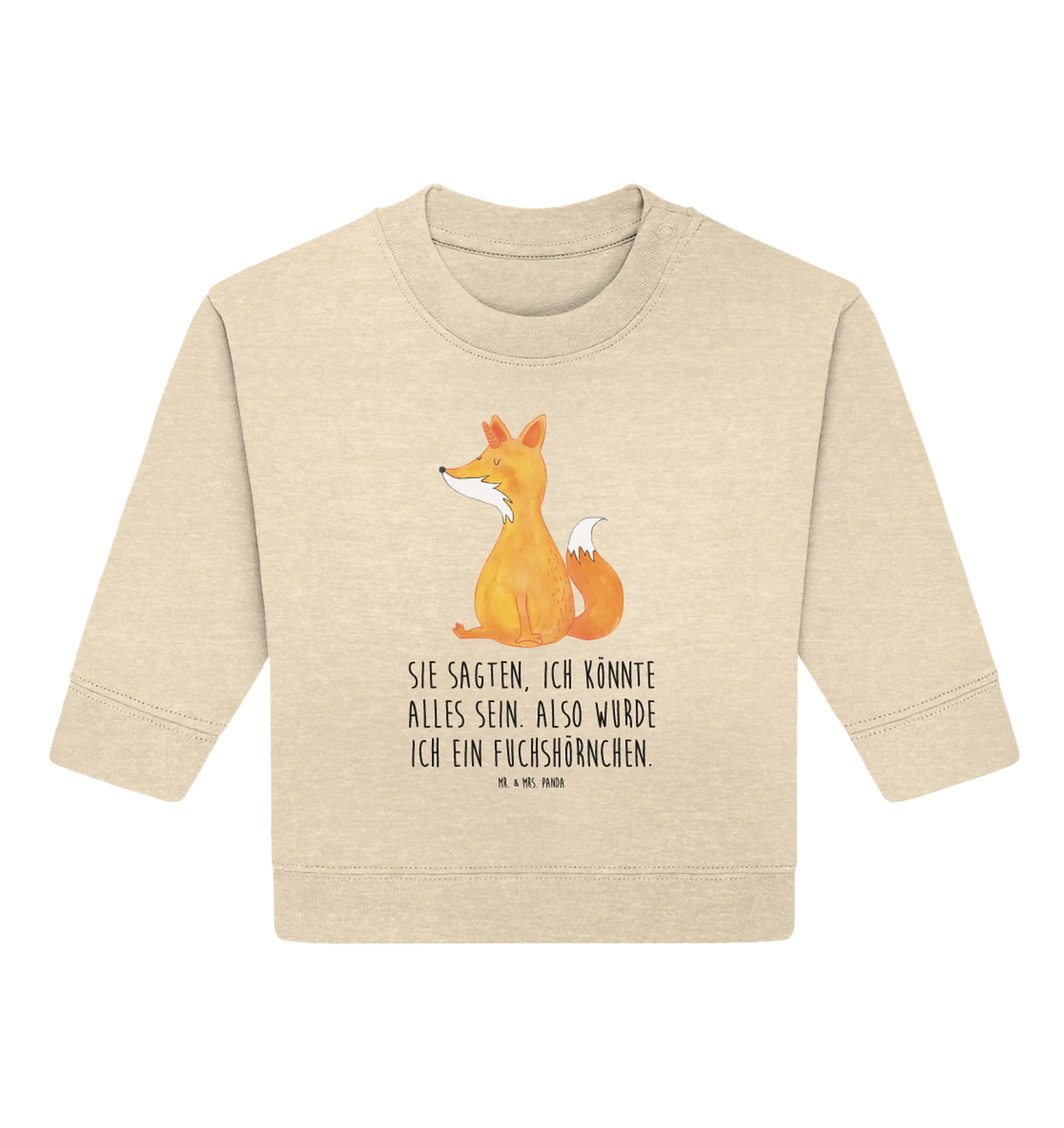 Organic Baby Pullover Einhorn Wunsch Baby Bullover, Einhörner, Unicorn, Einhorn, Einhorn Deko, Fuchshörnchen, Fuchshorn, Füchse, Fuchs, Foxycorn, Unicorns