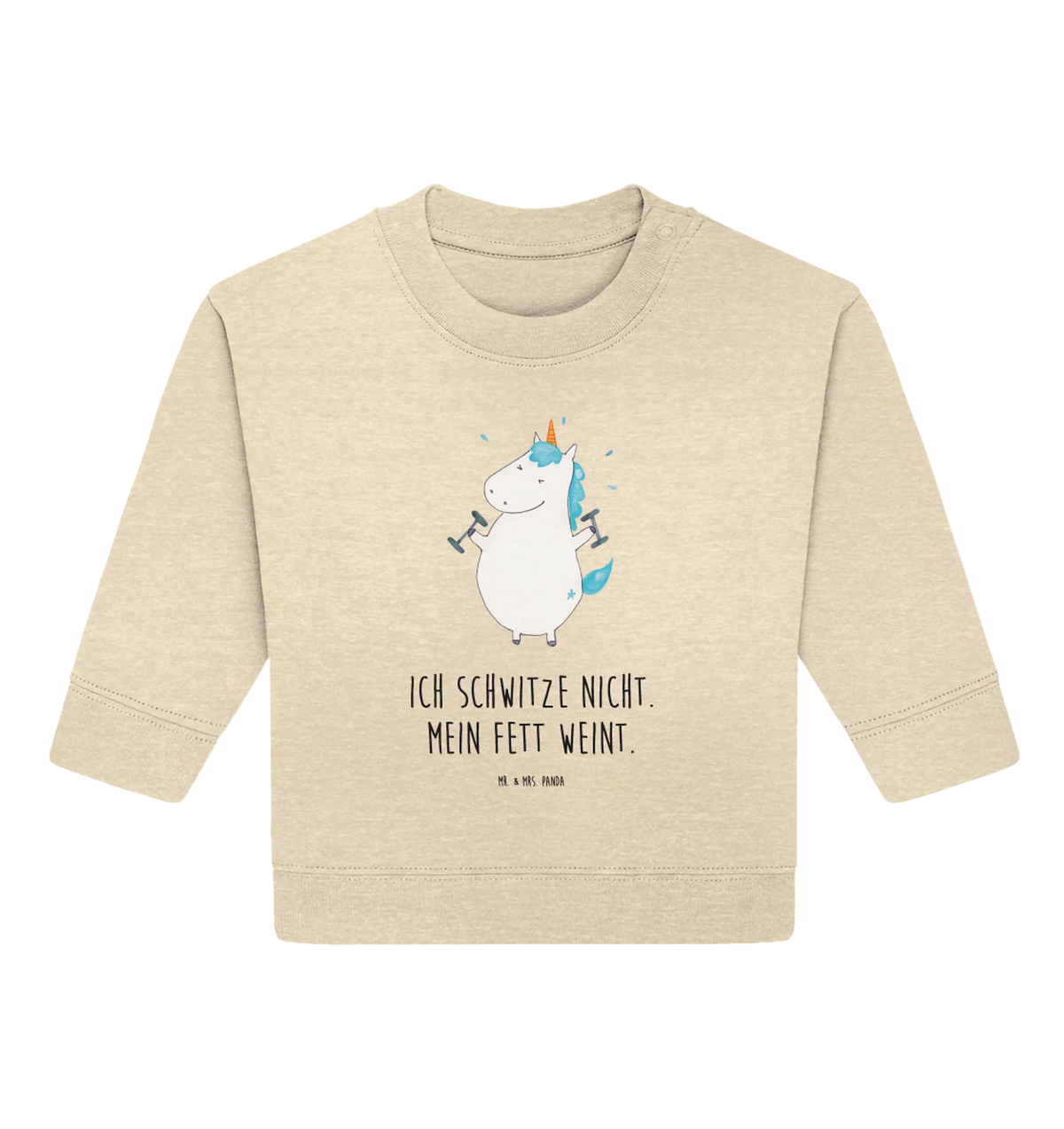 Organic Baby Pullover Einhorn Fitness Baby Bullover, Einhörner, Einhorn Deko, Einhorn, Unicorn, Sixpack, Abnehmen, Pumpen, Sport, Fitnessstudio, Gym, Geräte, Diät, Fitness