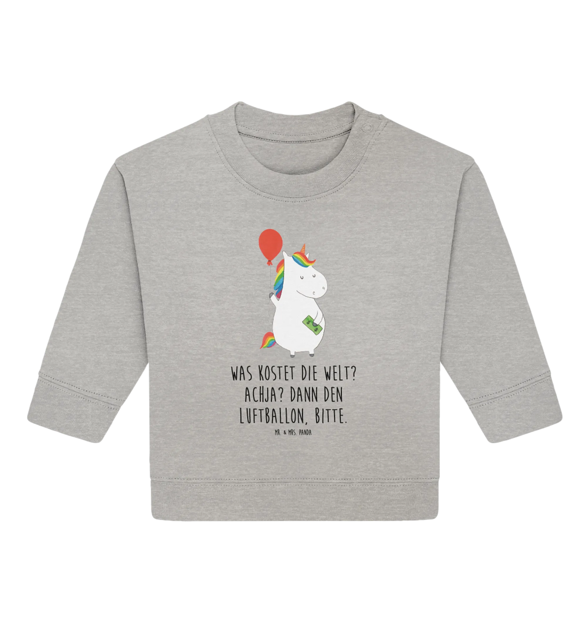 Organic Baby Pullover Einhorn Luftballon Baby Bullover, Einhörner, Einhorn Deko, Einhorn, Unicorn, Geld, Freundin, Geschenk, Lebenslust, Freude, Luftballon
