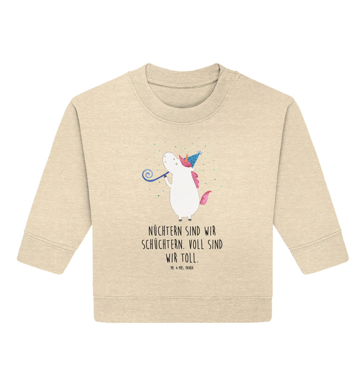 Organic Baby Pullover Einhorn Party Baby Bullover, Einhörner, Einhorn Deko, Einhorn, Unicorn, Konfetti, Alkohol, Party, Glitzer, Fest, Geburtstag, Club, Feier, Disco