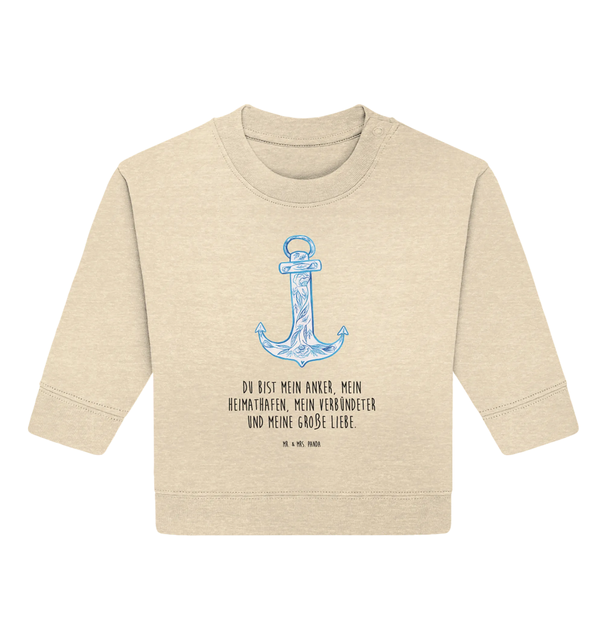 Organic Baby Pullover Anker Blau Baby Bullover, Lustige Sprüche, Gute Laune, Tiere, Tiermotive