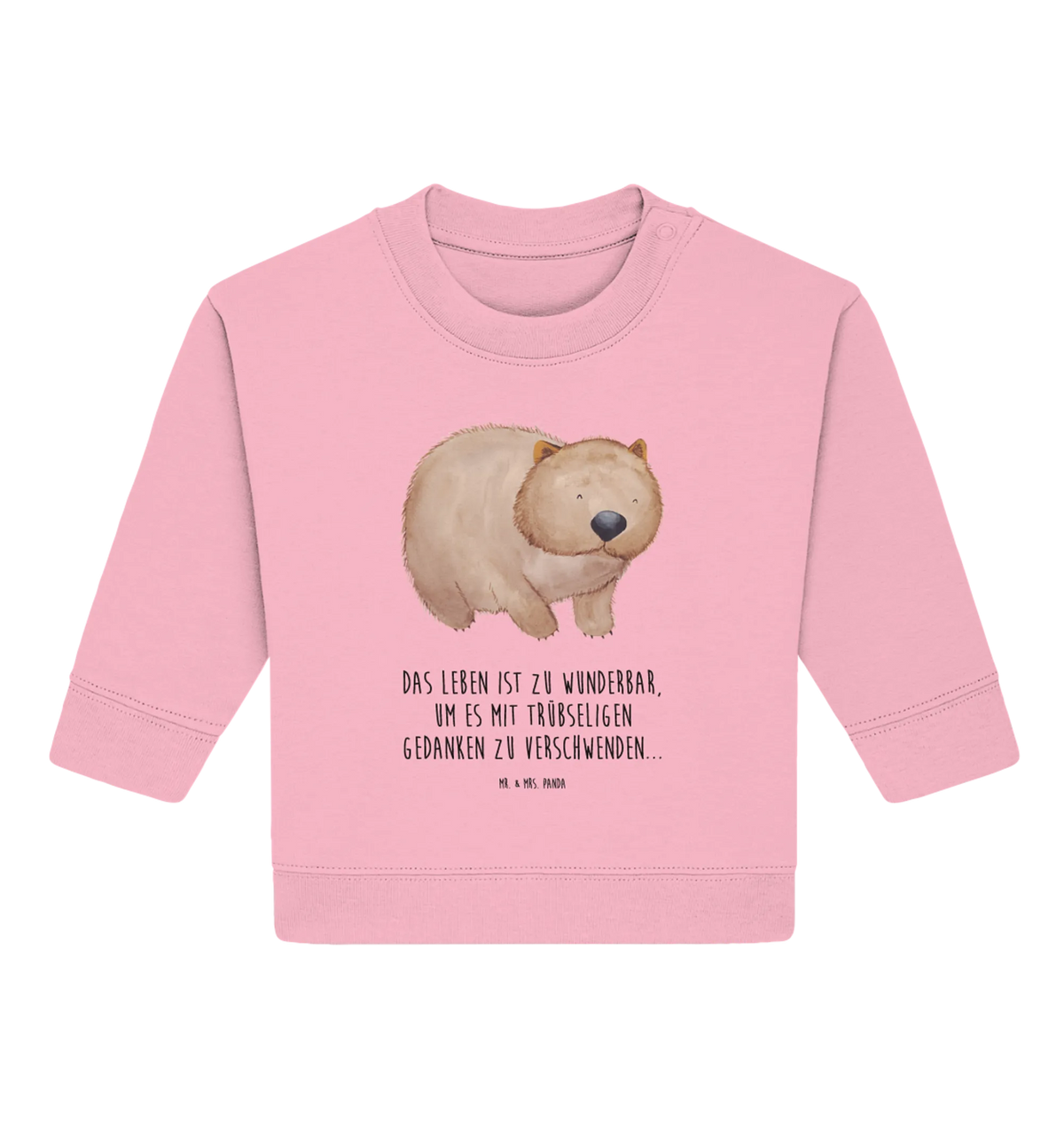 Organic Baby Pullover Wombat Baby Bullover, Tiere, Gute Laune, Tiermotive, Lustige Sprüche, Spruch, Australien, Motivation, Wombat, Das Leben Ist schön