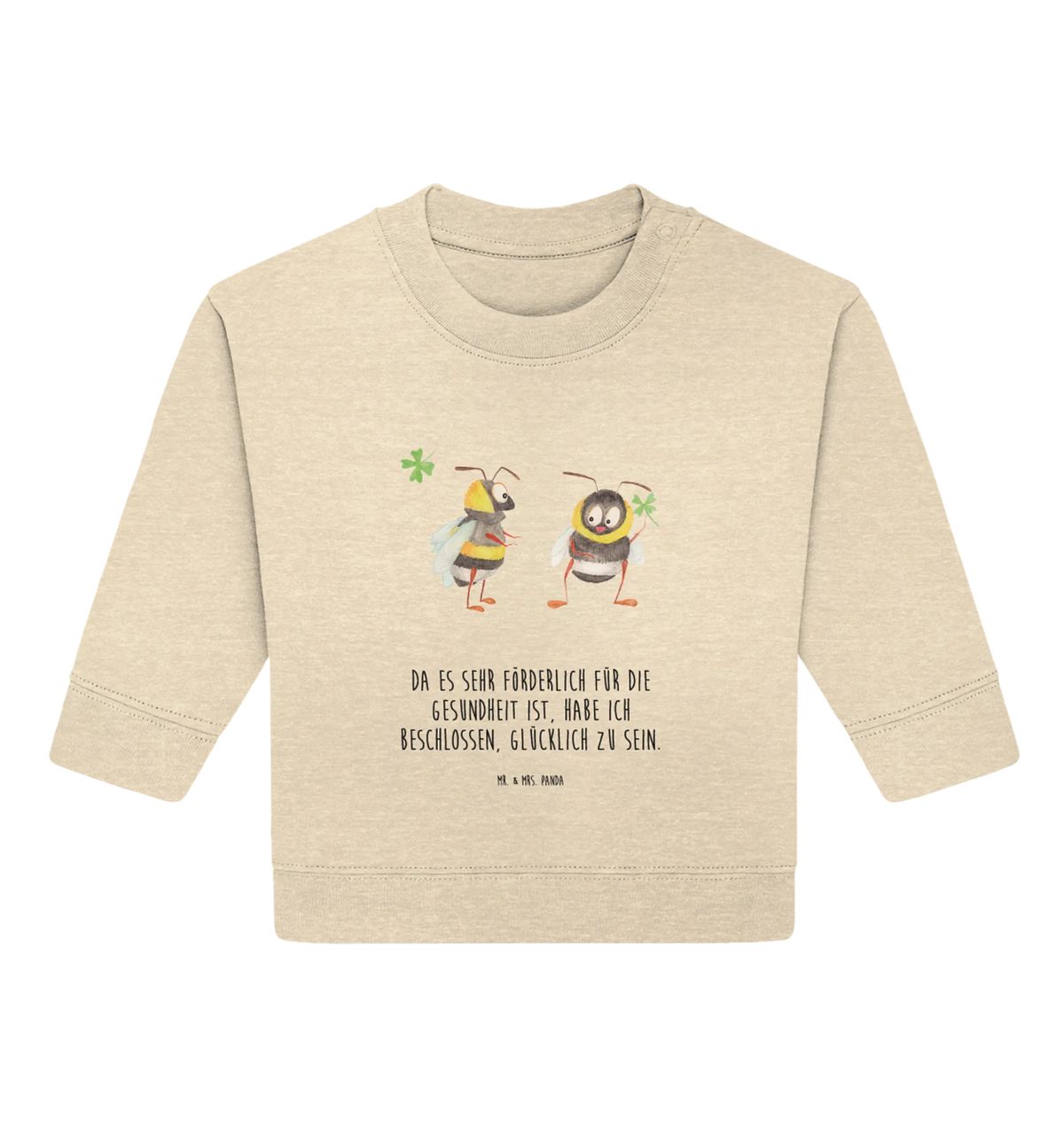 Organic Baby Pullover Hummeln Kleeblatt Baby Bullover, Lustige Sprüche, Gute Laune, Tiermotive, Tiere, Spruch Positiv, glücklich Werden, Biene Deko, glücklich sein, Spruch schön, Spruch Fröhlich, Biene, Hummel
