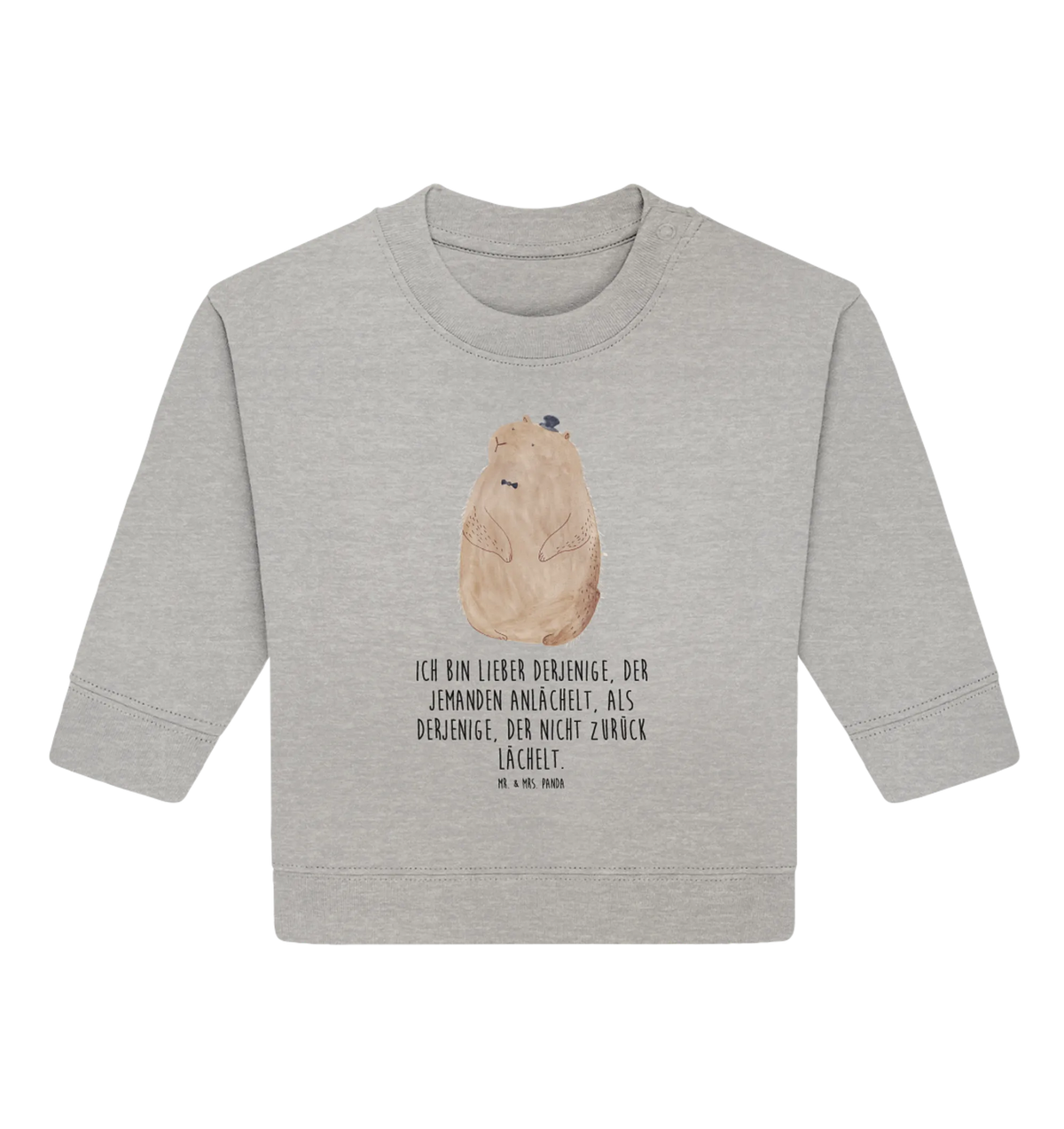 Organic Baby Pullover Murmeltier Baby Bullover, Tiere, Gute Laune, Tiermotive, Lustige Sprüche, Knigge, Murmeltier, Fröhlichkeit, Anstand, Freundlichkeit, Respekt