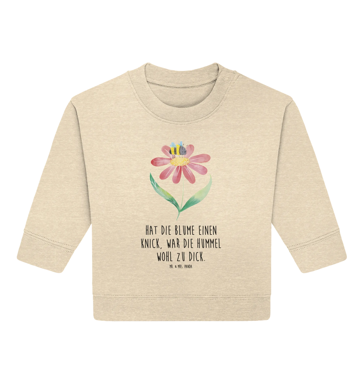 Organic Baby Pullover Hummel Blume Baby Bullover, Tiere, Gute Laune, Tiermotive, Lustige Sprüche, Blume, Hummeln, Wespe, Natur, Flauschig, Hummel, Biene, Feld