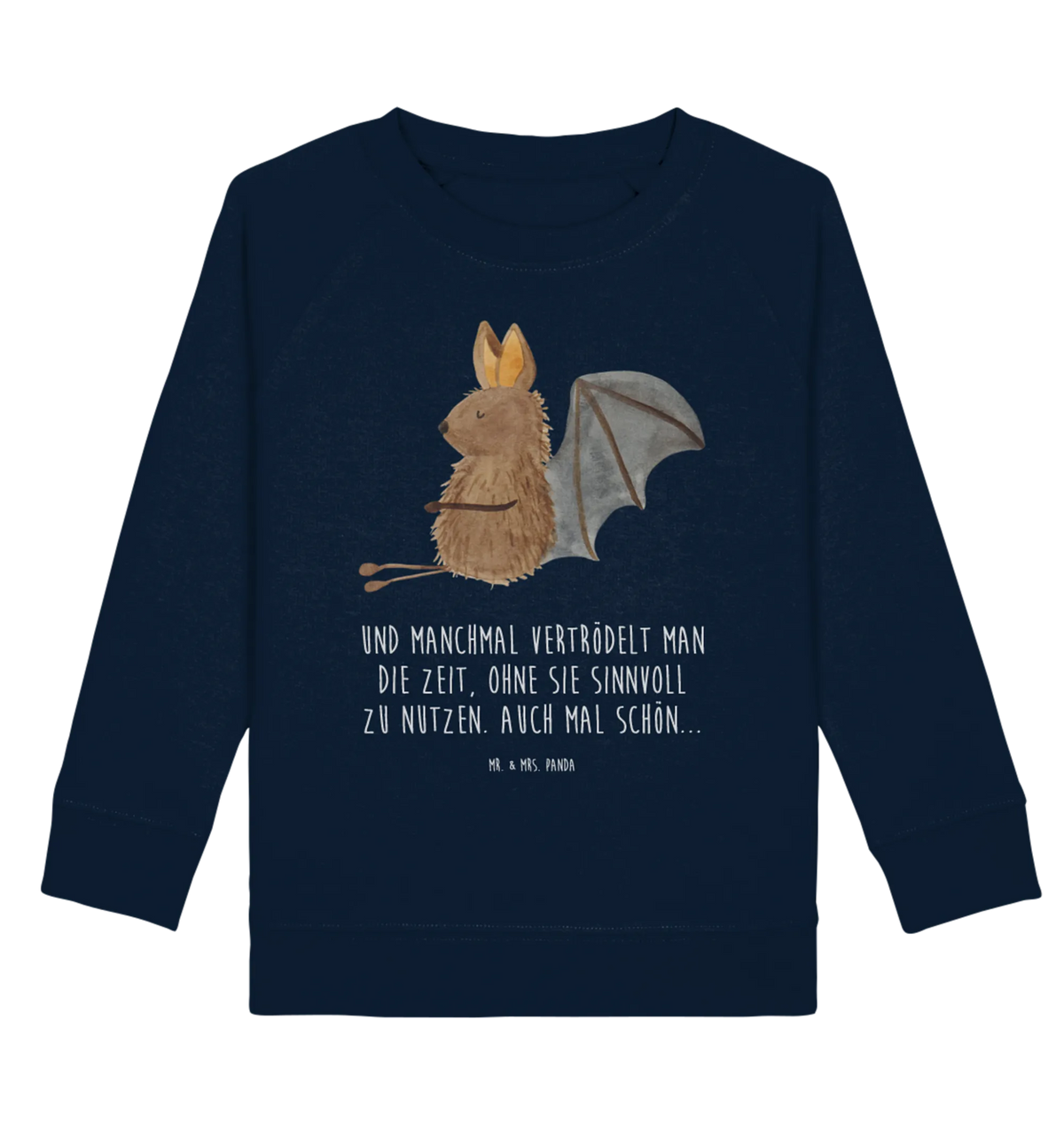 Organic Kinder Pullover Fledermaus Sitzen Kinder Sweatshirt, Kinder Pullover, Tiermotive, Lustige Sprüche, Tiere, Gute Laune, Entspannen, Fledermaus, Fledermäuse, Motivation