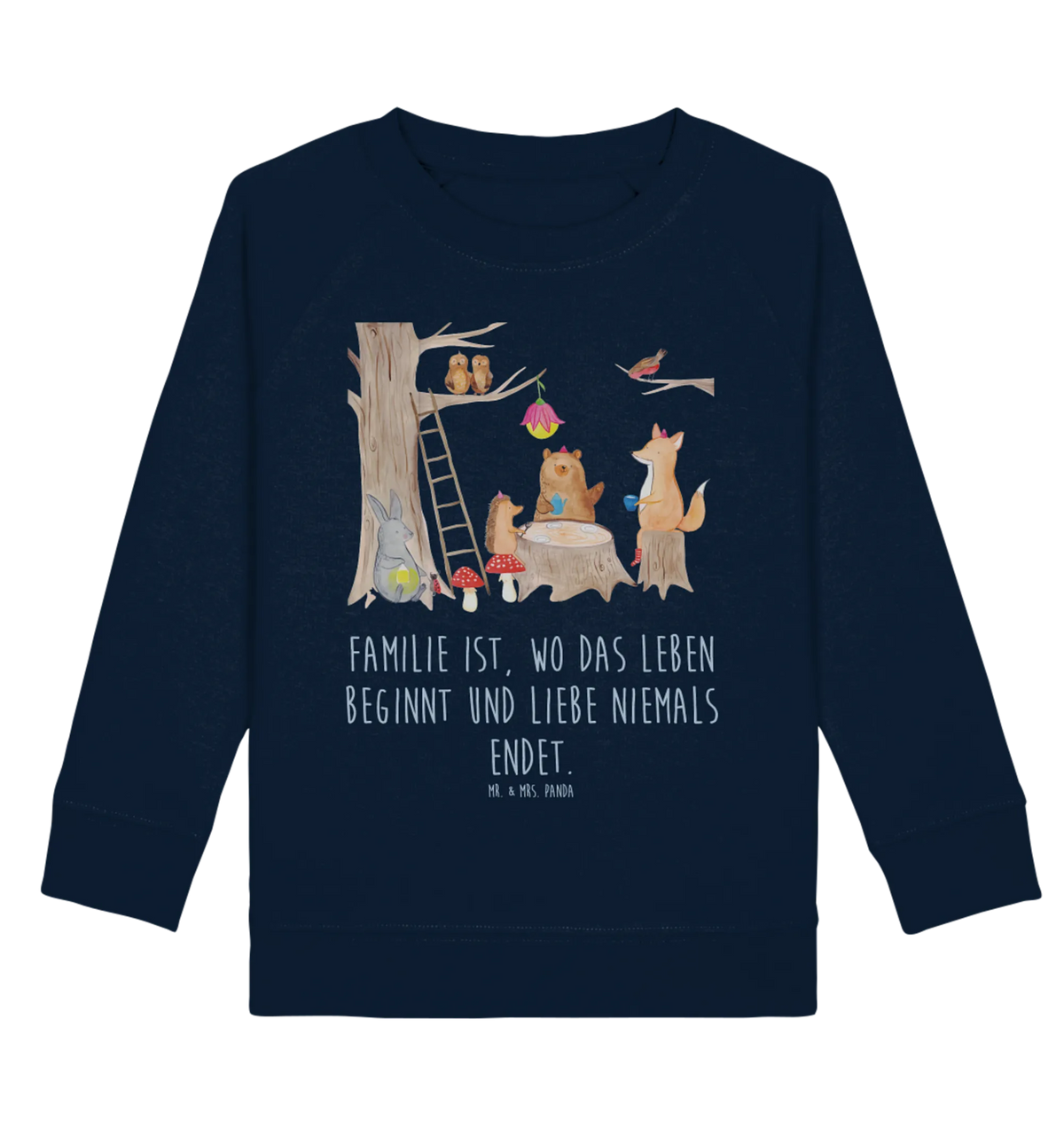 Organic Kinder Pullover Waldtiere Picknick Kinder Sweatshirt, Kinder Pullover, Tiermotive, Lustige Sprüche, Tiere, Gute Laune, Waldtiere, Igel, Hase, Maus, Eichhörnchen, Picknick, Fuchs, Wald