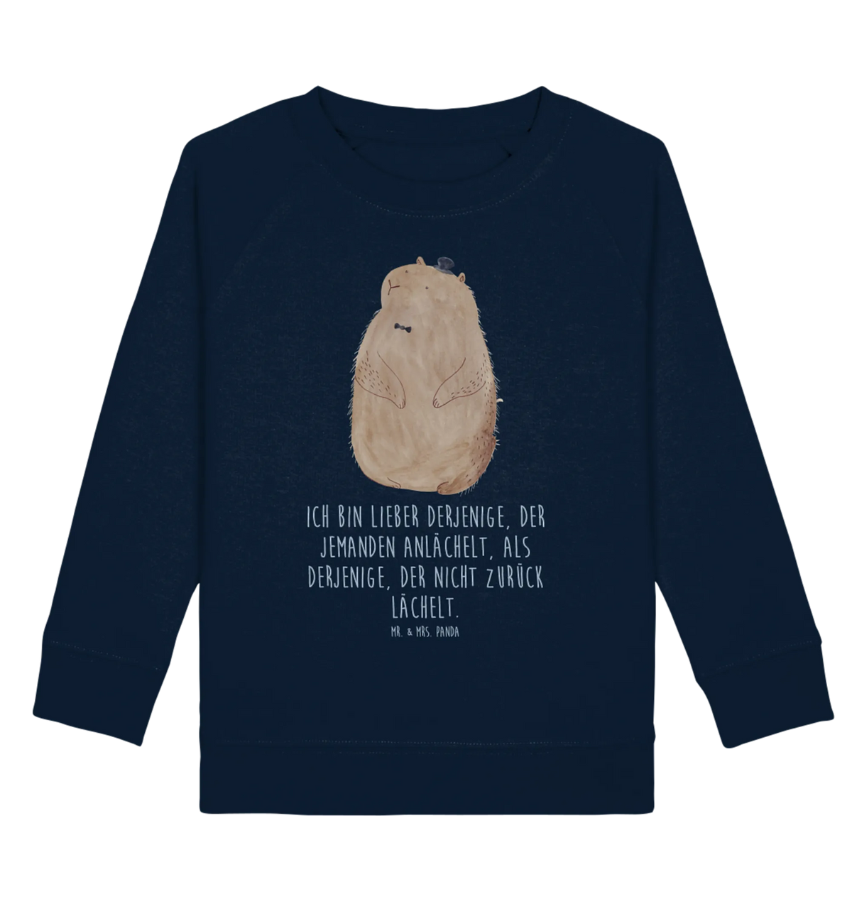 Organic Kinder Pullover Murmeltier Kinder Sweatshirt, Kinder Pullover, Tiermotive, Lustige Sprüche, Tiere, Gute Laune, Freundlichkeit, Fröhlichkeit, Murmeltier, Anstand, Respekt, Knigge