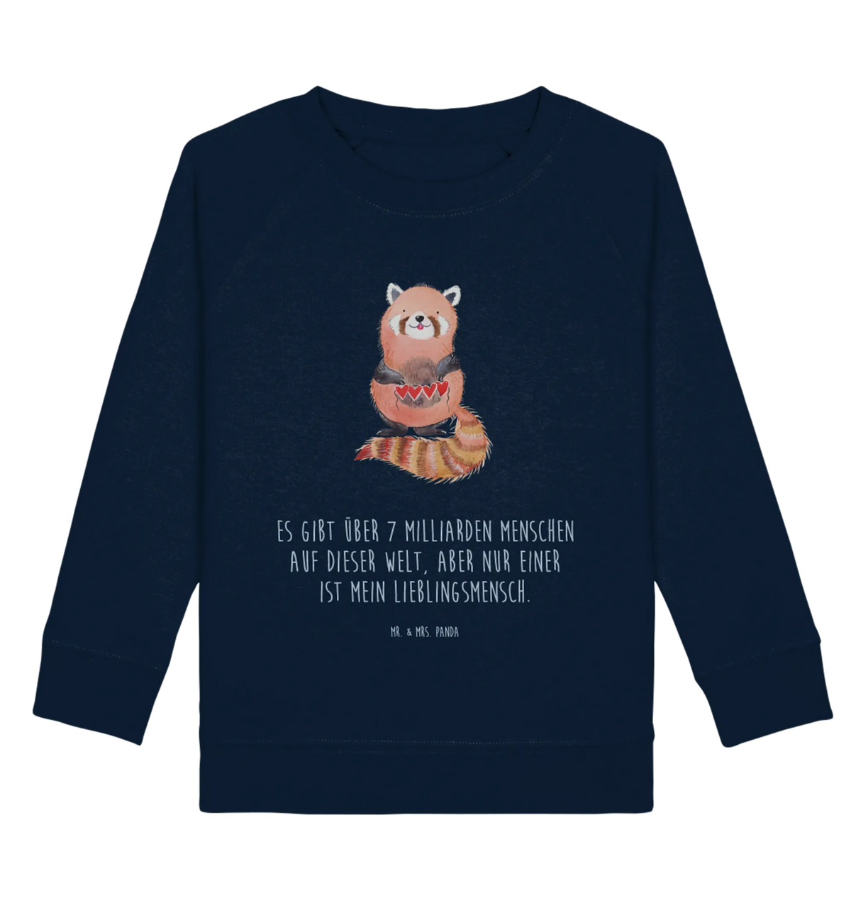 Organic Kinder Pullover Roter Panda Kinder Pullover, Kinder Sweatshirt, Tiermotive, Lustige Sprüche, Tiere, Gute Laune, Liebe, Panda, Lieblingsmensch, Liebling, Rot, Herz