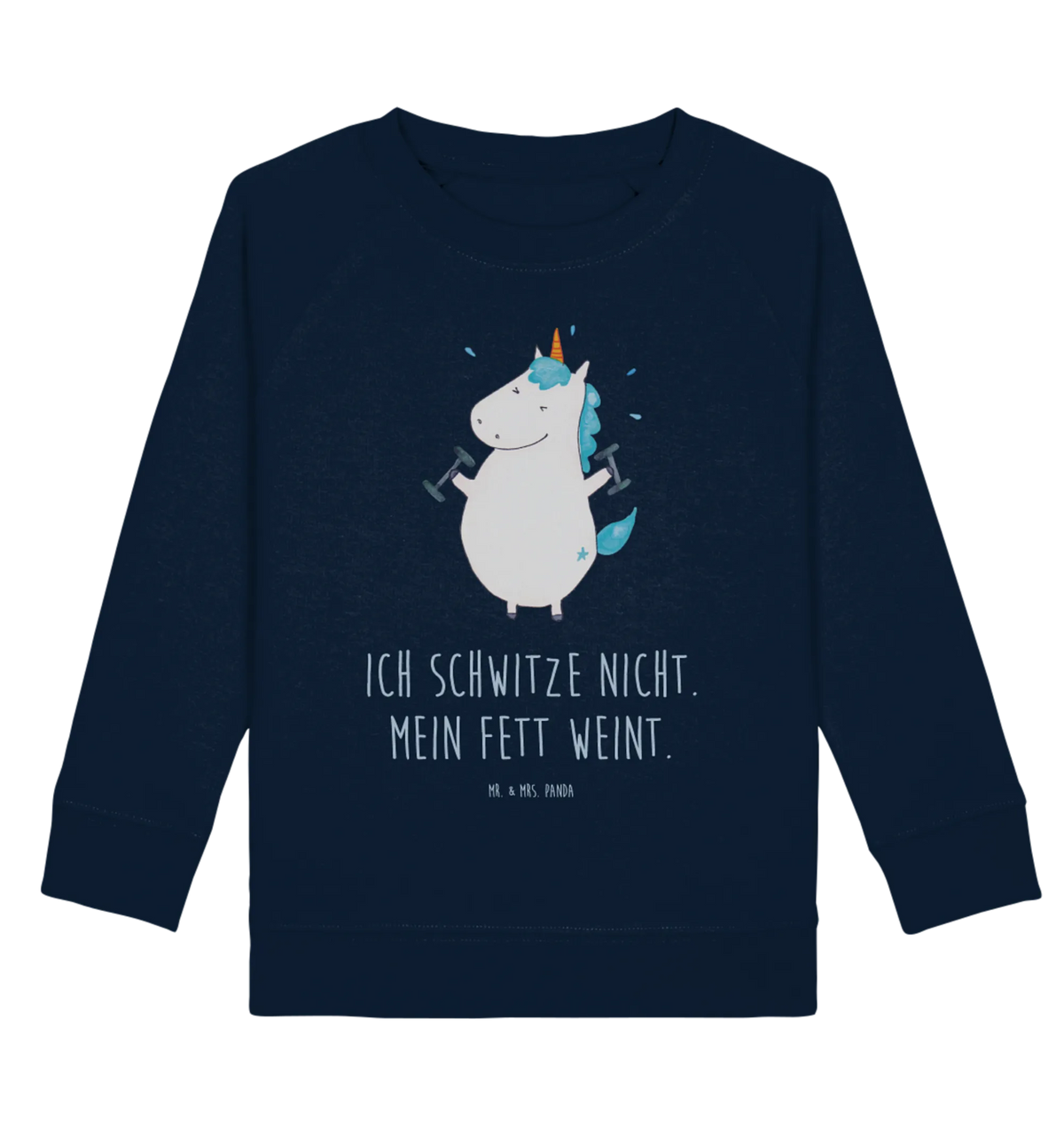 Organic Kinder Pullover Einhorn Fitness Kinder Sweatshirt, Kinder Pullover, Einhorn, Unicorn, Einhörner, Einhorn Deko, Pumpen, Sixpack, Gym, Fitnessstudio, Diät, Geräte, Sport, Fitness, Abnehmen