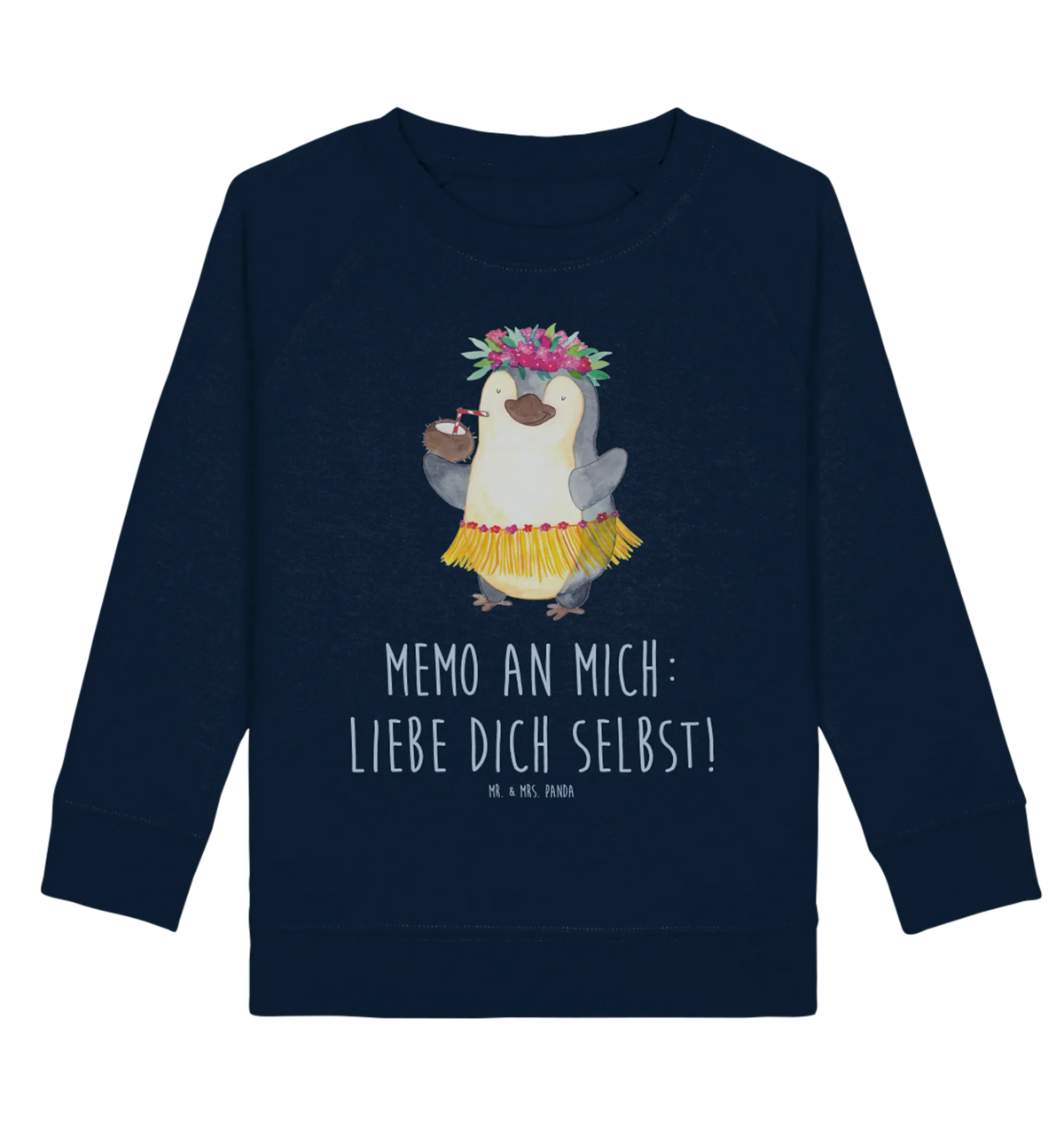 Organic Kinder Pullover Pinguin Kokosnuss Kinder Sweatshirt, Kinder Pullover, Pinguin, Hawaii, Pinguine, Aloha, Urlaub, Kokosnuss