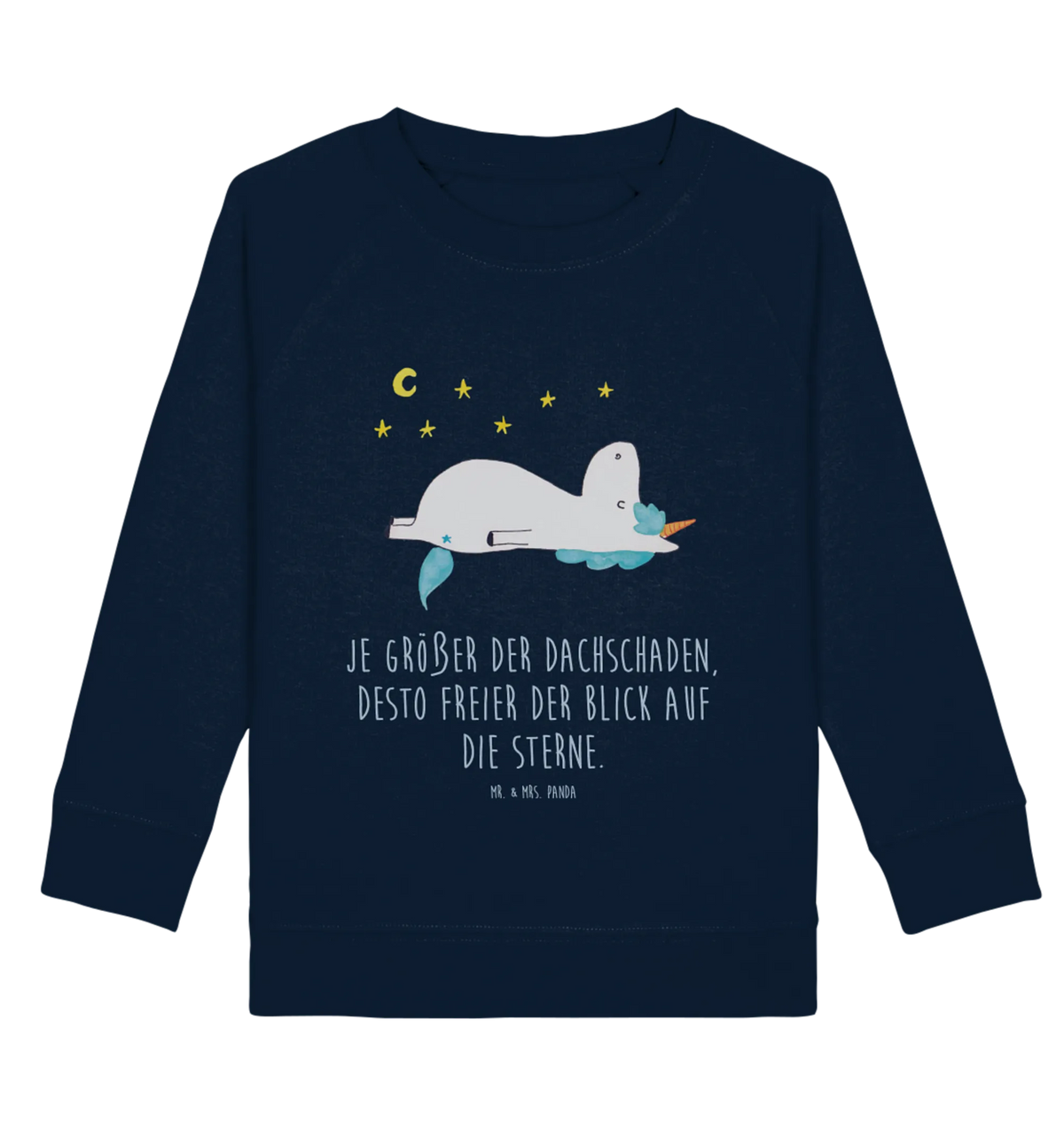 Organic Kinder Pullover Einhorn Sternenhimmel Kinder Sweatshirt, Kinder Pullover, Einhorn, Unicorn, Einhörner, Einhorn Deko, Verrückt, Dachschaden, Sterne, Sternenhimmel
