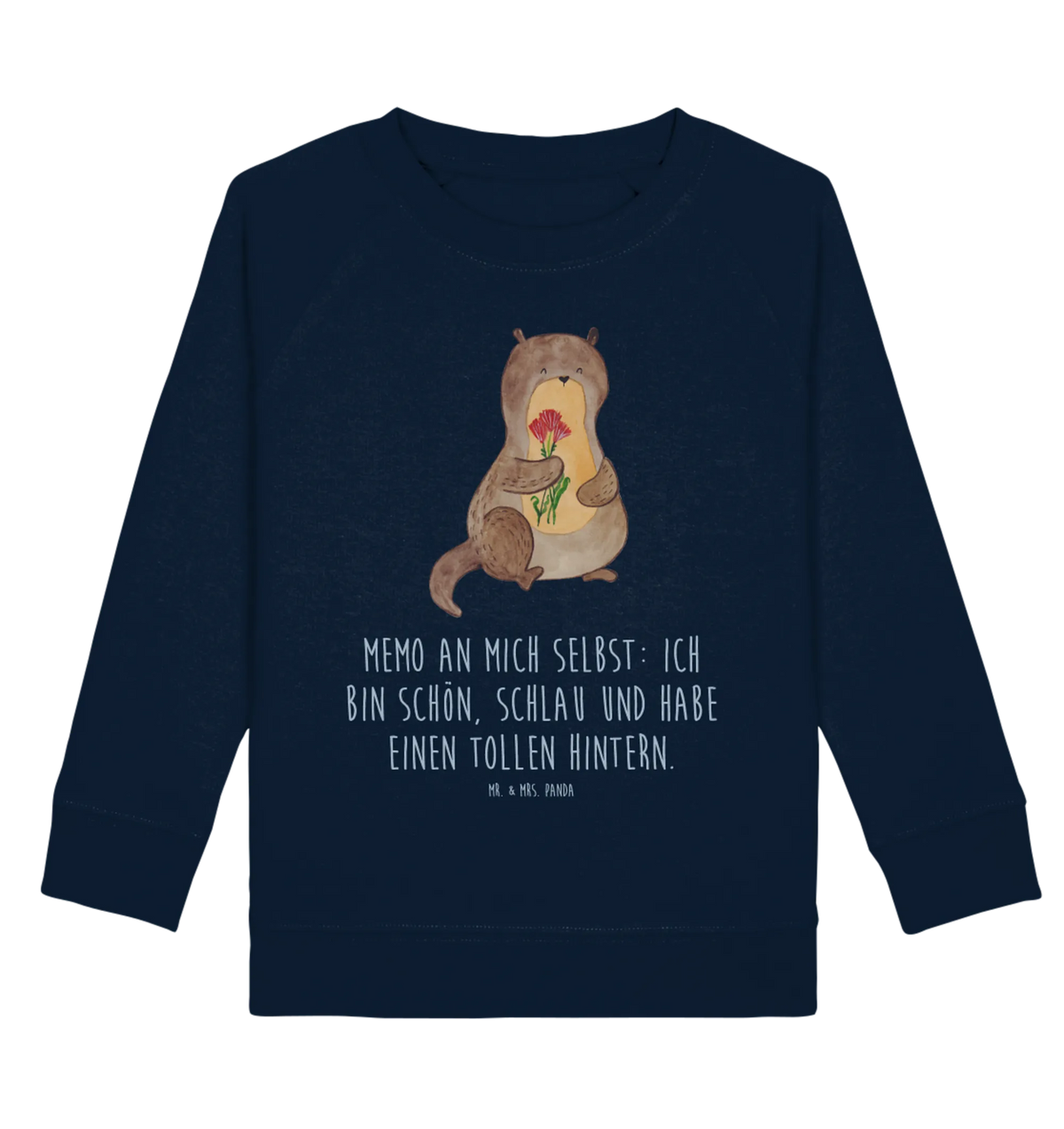 Organic Kinder Pullover Otter Blumenstrauß Kinder Sweatshirt, Kinder Pullover, Fischotter, Seeotter, Otter, Otter Seeotter See Otter