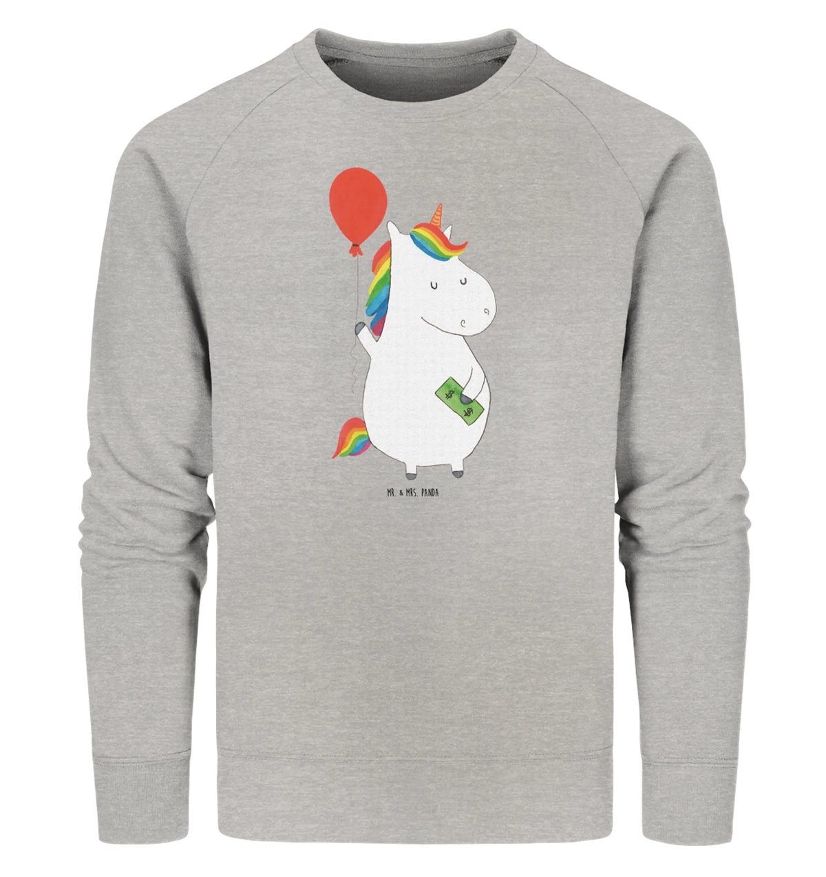 Bio Baumwoll Pullover Einhorn Luftballon Pullover, Pullover Männer, Pullover Frauen, Sweatshirt, Sweatshirt Männer, Sweatshirt Frauen, Unisex, Einhorn, Einhörner, Einhorn Deko, Unicorn, Luftballon, Geld, Lebenslust, Freude, Geschenk, Freundin