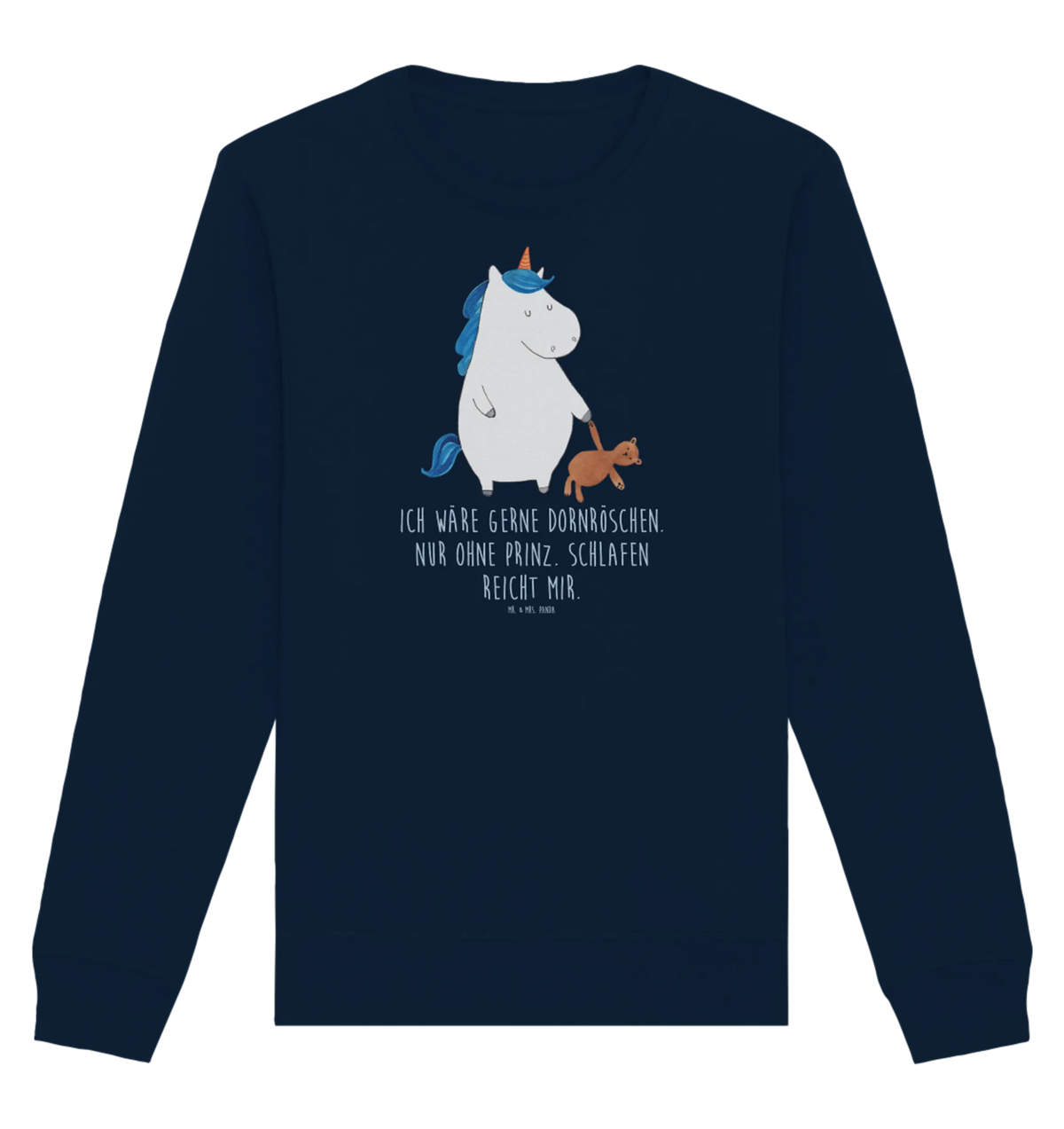 Organic Cotton Pullover Einhorn Teddy Pullover, Pullover Männer, Pullover Frauen, Sweatshirt, Sweatshirt Männer, Sweatshirt Frauen, Unisex, Einhorn, Einhörner, Einhorn Deko, Unicorn, schlafen, gute Nacht, Single, Bett, Träumen, Freundin, Singleleben