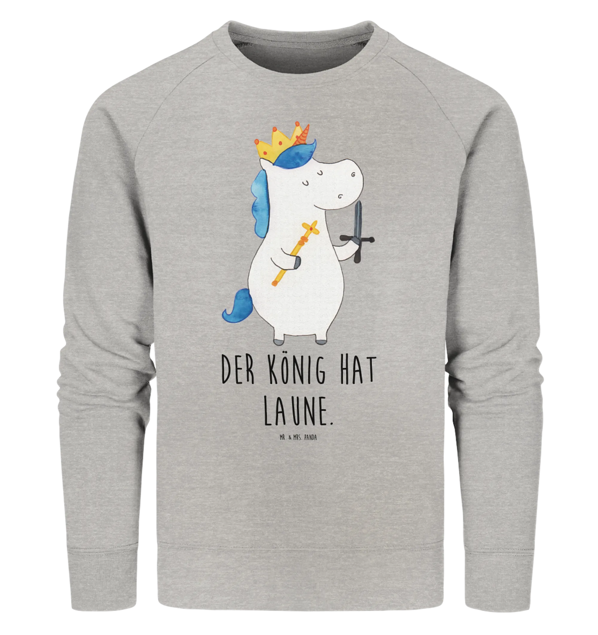 Baumwoll Sweatshirt Einhorn König mit Schwert Pullover, Pullover Männer, Pullover Frauen, Sweatshirt, Sweatshirt Männer, Sweatshirt Frauen, Unisex, Einhorn, Einhörner, Einhorn Deko, Unicorn, König, Ritter, Mittelalter