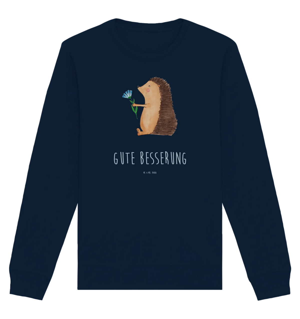 Rundhals Sweatshirt Igel Blumen Pullover, Pullover Männer, Pullover Frauen, Sweatshirt, Sweatshirt Männer, Sweatshirt Frauen, Unisex, Tiermotive, Gute Laune, lustige Sprüche, Tiere, Igel, Gute Besserung, Genesungswünsche, Krankheit, Krankenhaus, krank, Besuch
