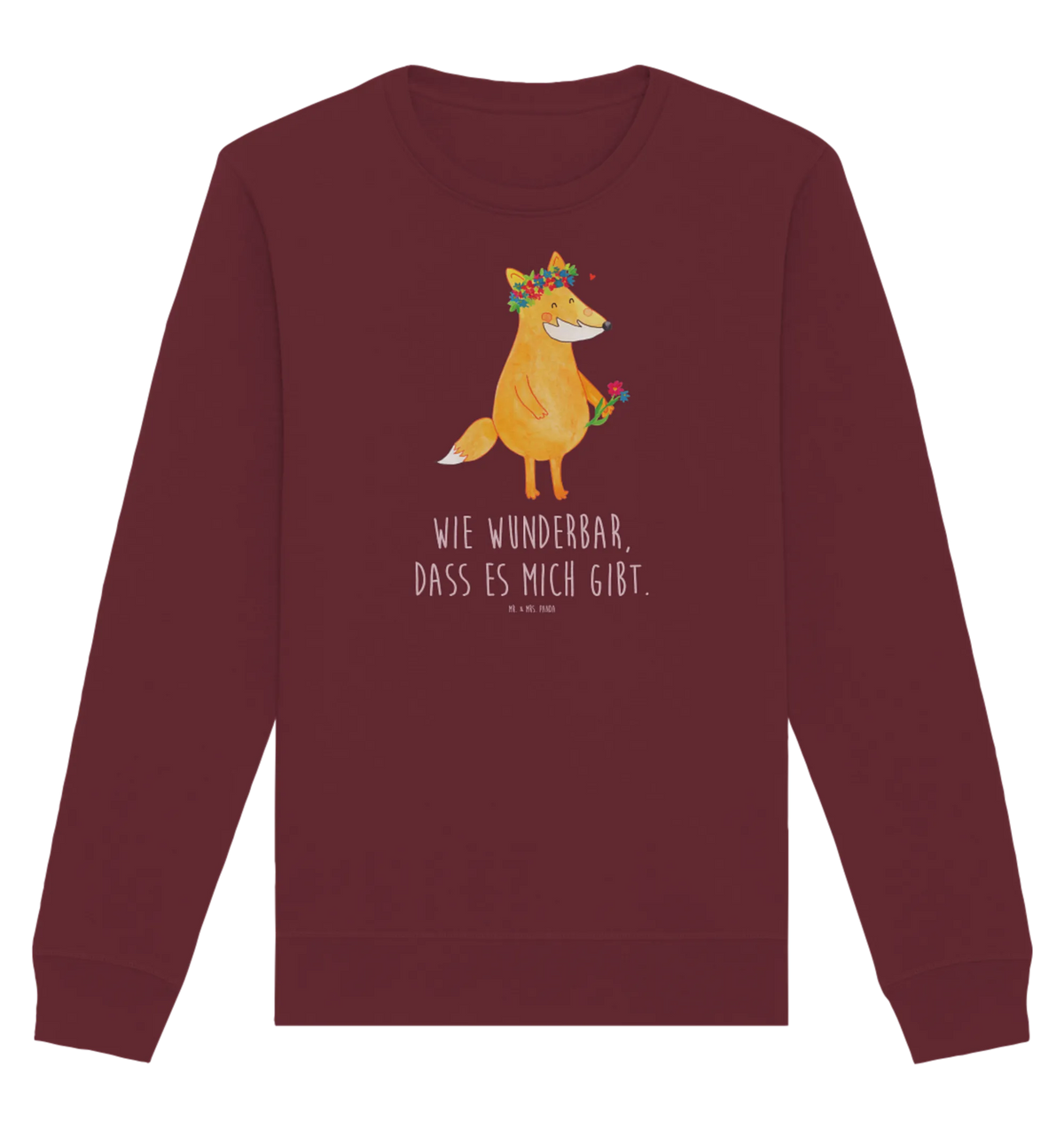 Bio Baumwoll Pullover Fuchs Blumen Pullover, Pullover Männer, Pullover Frauen, Sweatshirt, Sweatshirt Männer, Sweatshirt Frauen, Unisex, Fuchs, Füchse, Fox, Liebe, Freundin, Fuchsmädchen, Blumenmädchen, Freundinnen, Liebesbeweis, Blume, Blumen, Motivation, Freude, ich, mich, Selbstliebe