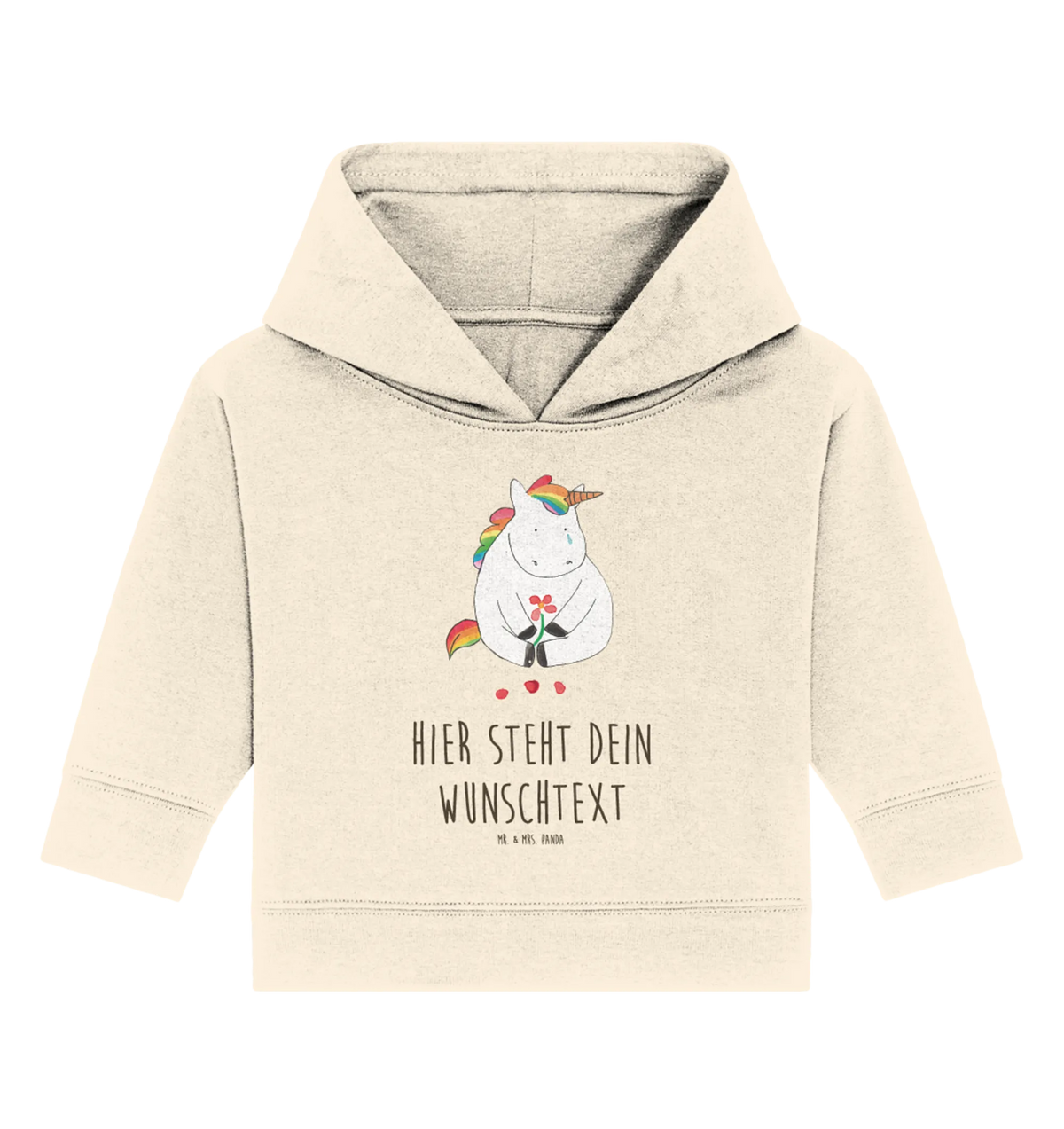 Personalisierter Baby Hoodie Einhorn Traurig Babyhoodie Wunschtext, Personalisierter Baby Hoodie, Baby Hoodie mit Namen, Einhorn, Einhörner, Unicorn, Einhorn Deko, Liebe, Freunde, Glitzer, Trauer, Trösten. Freundschaft, Grußkarte, Blume