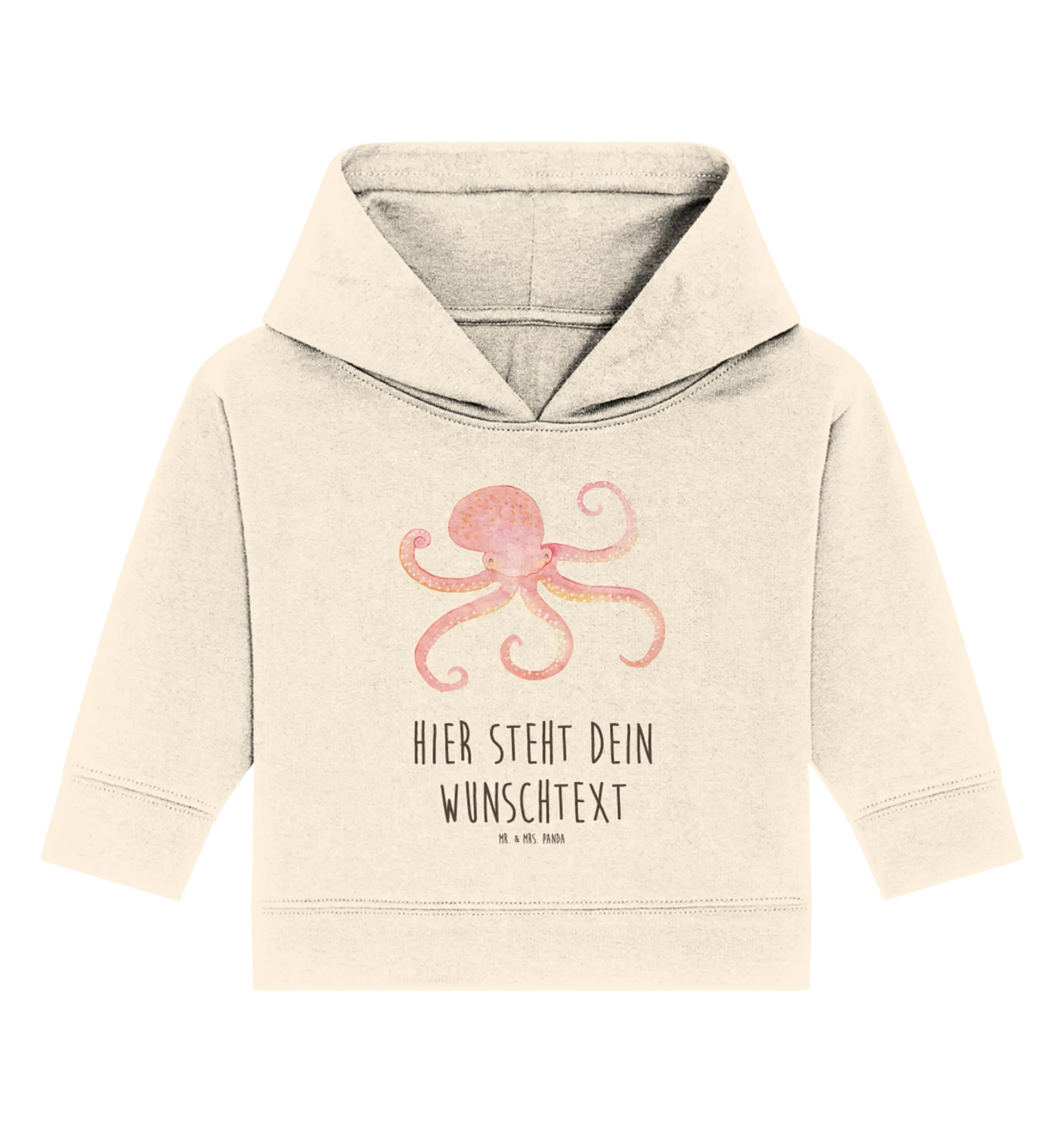 Personalized Baby Hoodie Squid good mood, special gifts, cute, small animals, animal lover, cute animal motives, gift ideas, hand drawn, gifts, card, funny sayings, squid, water, arms, sea animal, ocean, octopus