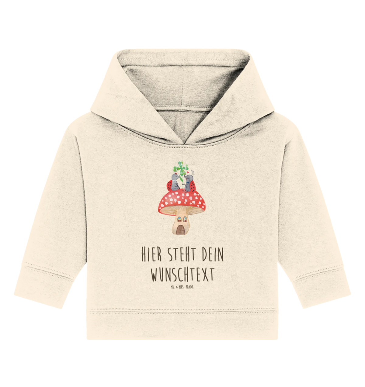 Personalisierter Baby Hoodie Marienkäfer Fliegenpilz Personalisierter Baby Hoodie, Babyhoodie Wunschtext, Baby Hoodie mit Namen, Tiere, Tiermotive, Lustige Sprüche, Gute Laune, Marienkäfer, Fleigenpilzhaus, Zuhause, Wohnung, Fliegenpilz, Haus