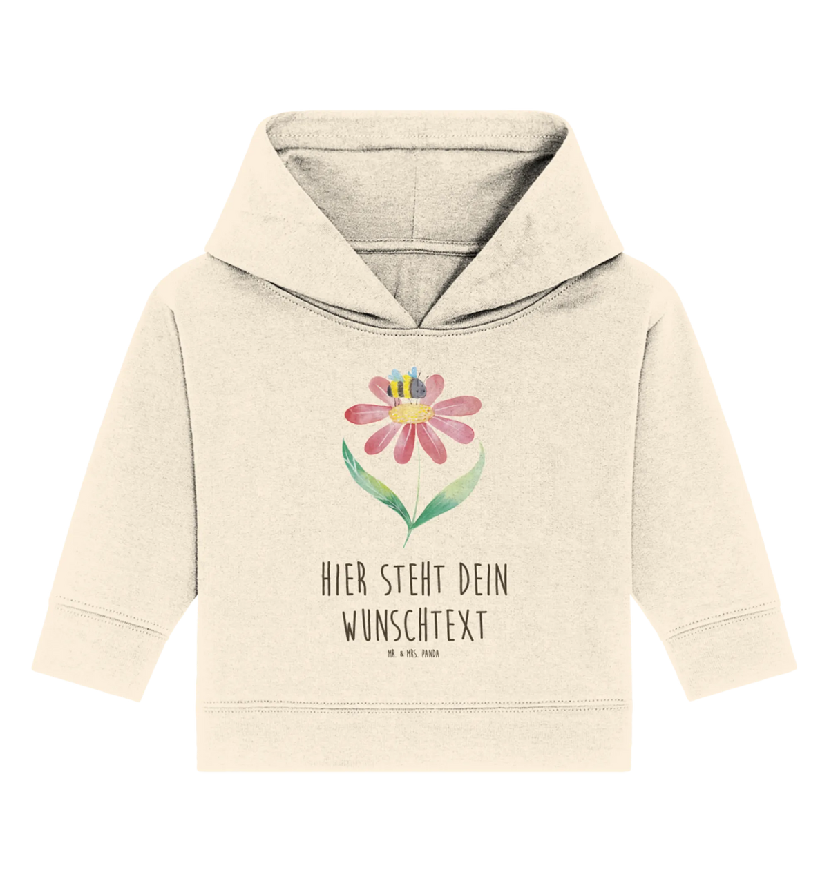 Personalisierter Baby Hoodie Hummel Blume Personalisierter Baby Hoodie, Baby Hoodie mit Namen, Babyhoodie Wunschtext, Tiere, Tiermotive, Lustige Sprüche, Gute Laune, Biene, Feld, Flauschig, Natur, Wespe, Blume, Hummel, Hummeln