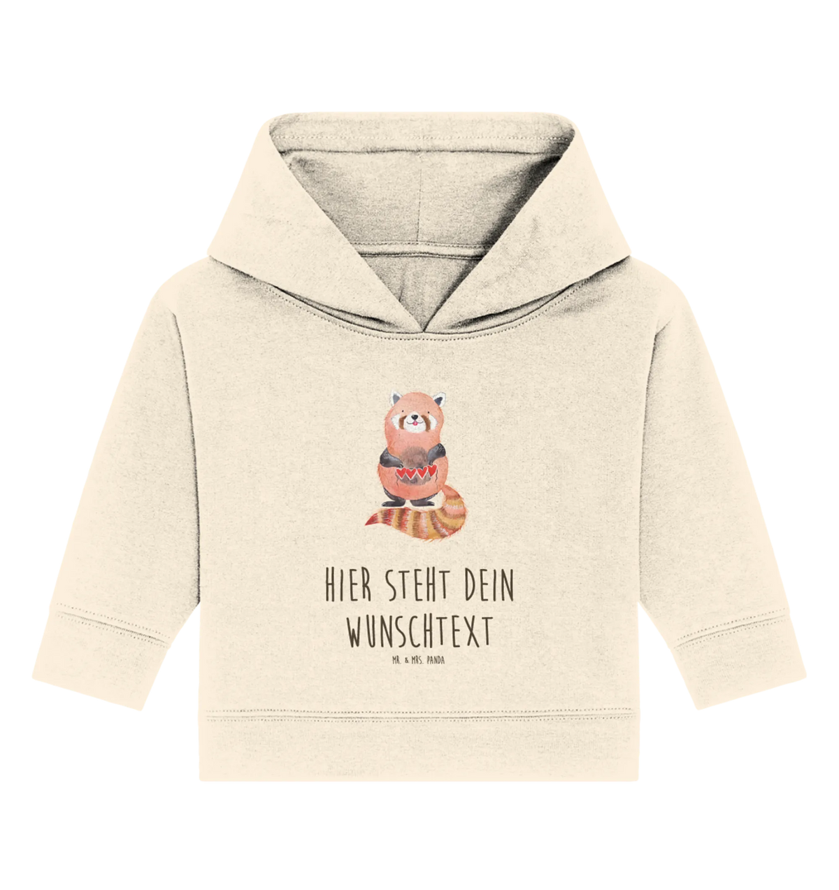 Personalisierter Baby Hoodie Roter Panda Baby Hoodie mit Namen, Personalisierter Baby Hoodie, Babyhoodie Wunschtext, Tiere, Tiermotive, Lustige Sprüche, Gute Laune, Liebling, Lieblingsmensch, Liebe, Herz, Rot, Panda