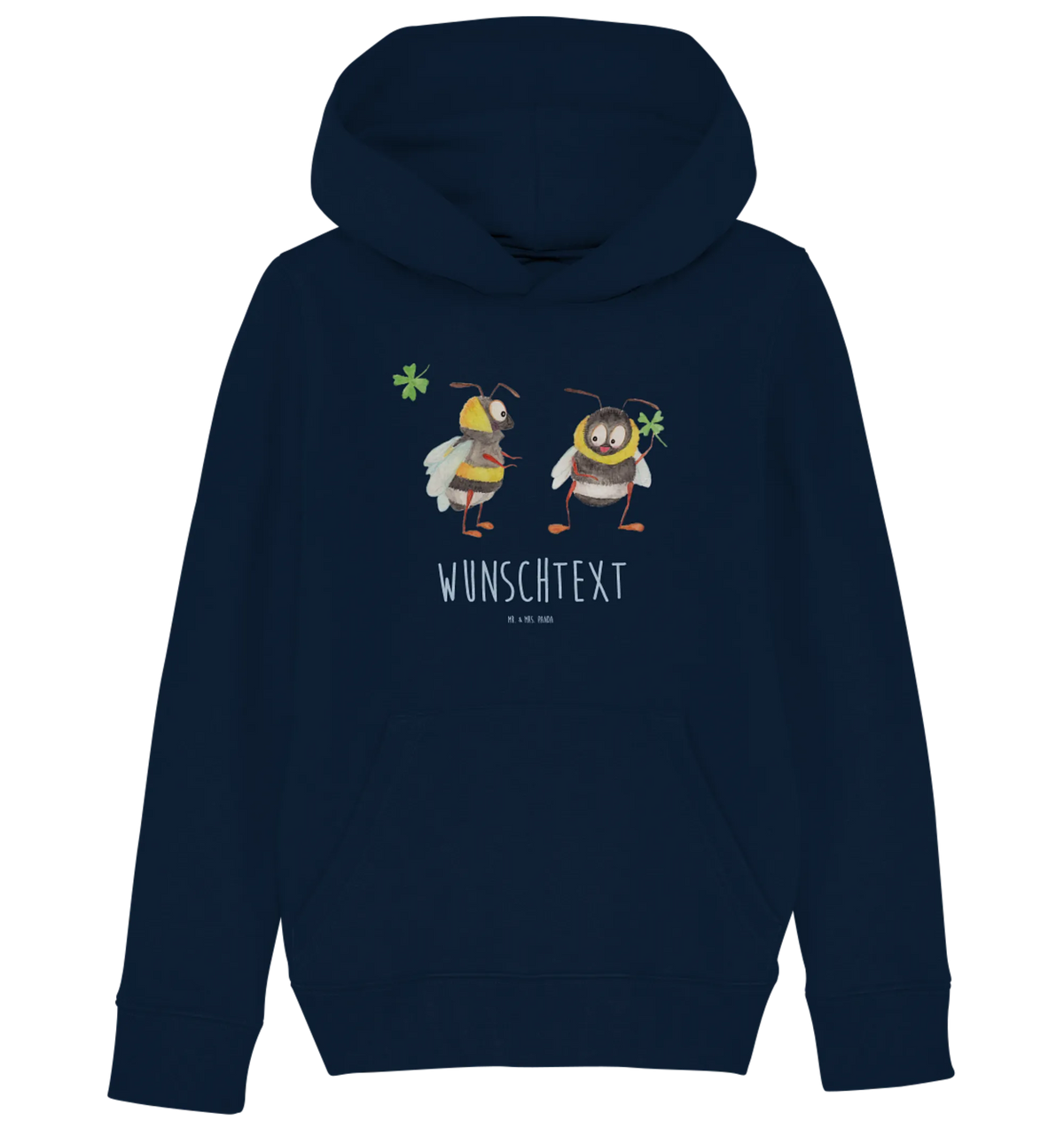 Personalized Kids Hoodie bumblebees shamrock card, gift ideas, gifts, small animals, cute, cute animal motives, hand drawn, funny sayings, good mood, special gifts, animal lover, saying happy, become happy, bee decoration, bumblebee, saying positive, be happy, saying beautiful